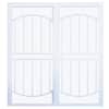 72 in. x 80 in. Arcada White Surface Mount Outswing Steel Double Security Door with Expanded Metal Screen