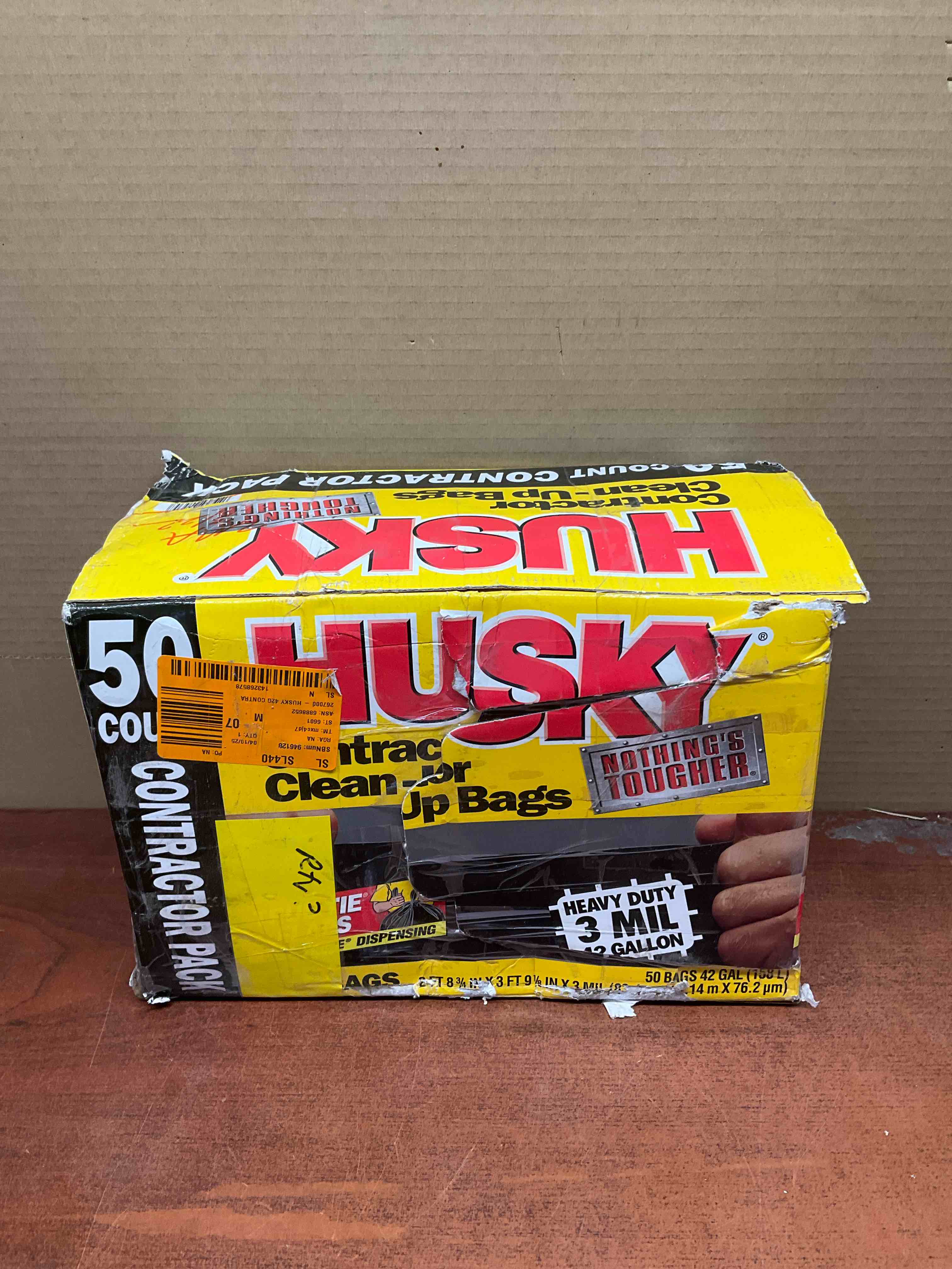 42 Gallon Contractor Trash Bag Heavy Duty Garbage Compostable Husky Recyclable