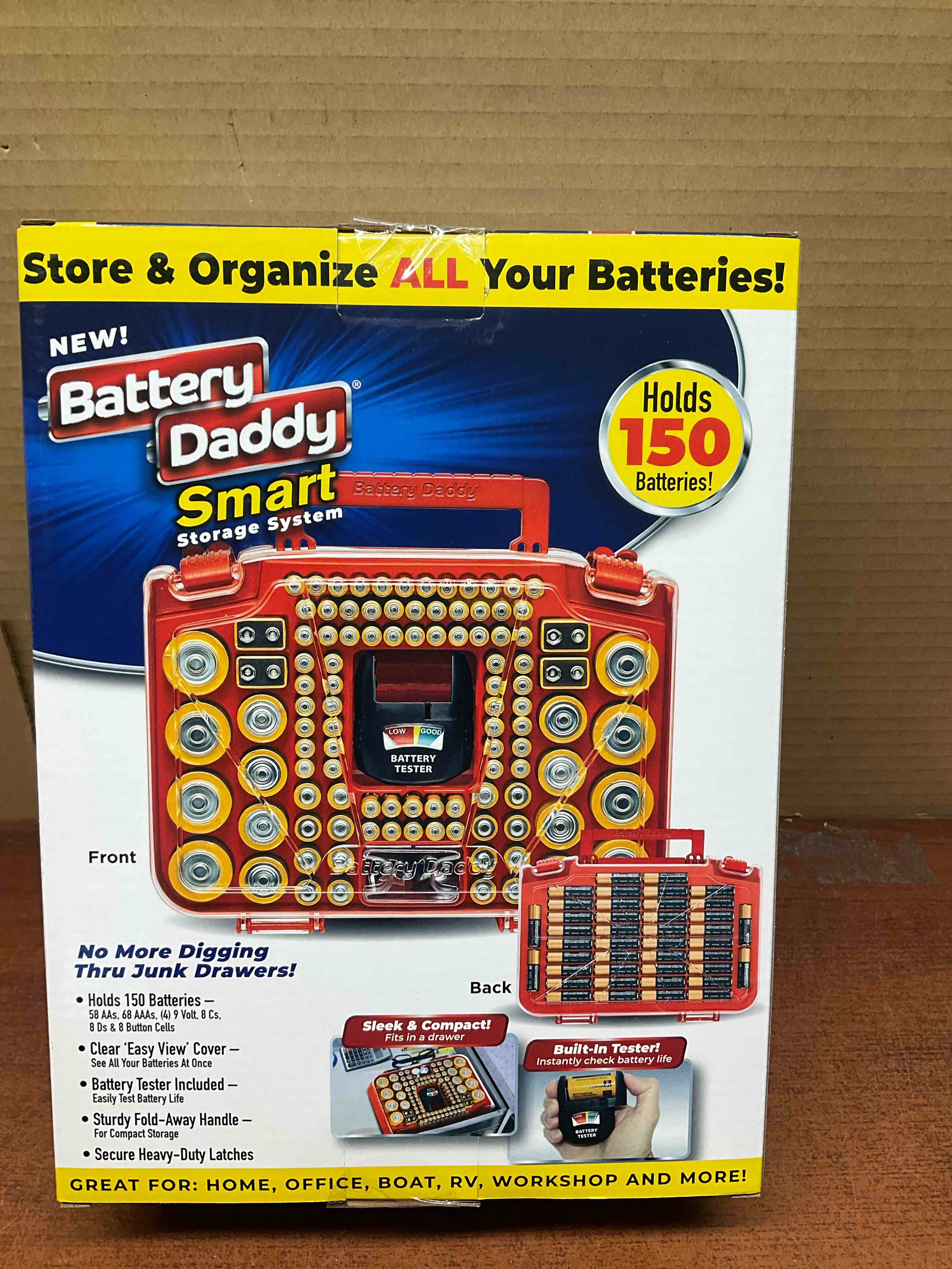 Ontel Battery Daddy Smart  Battery Storage System with Built in Battery Tester to Hold Various Sizes Batteries