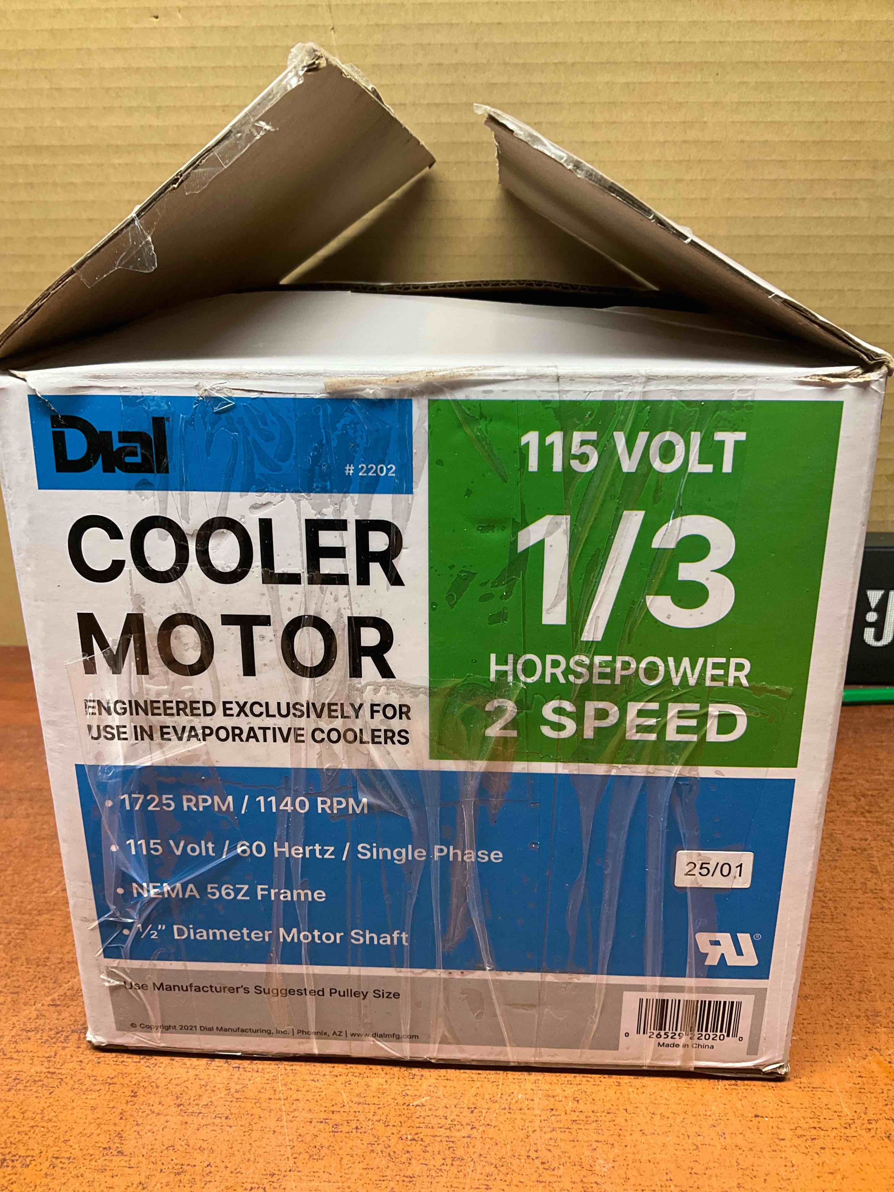 DIAL MFG INC 2202 1/3 HP 2 Speed Evaporative Cooler Motor