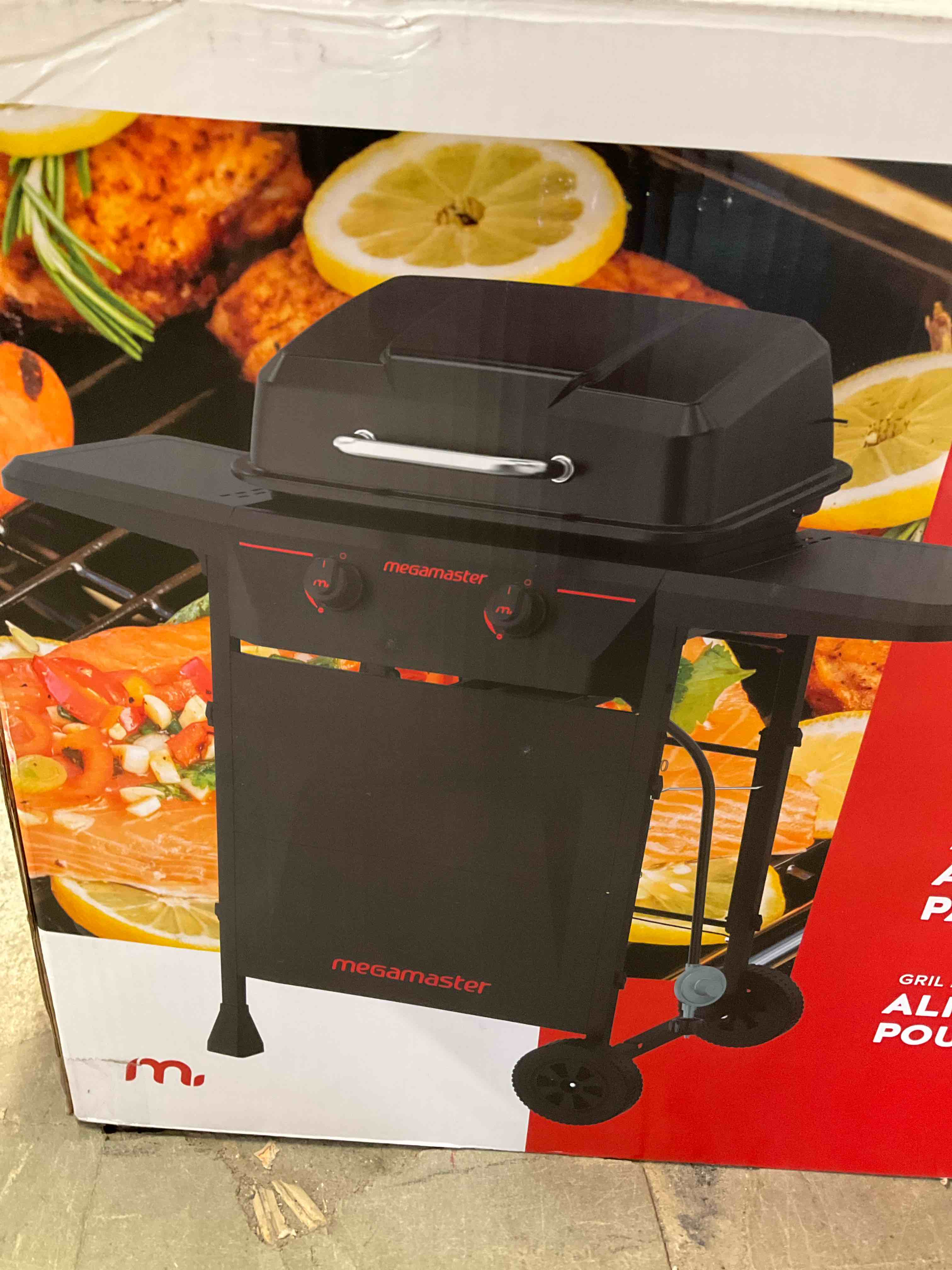 Megamaster 2-Burner Propane Gas Grill in Black** not in original packaging ***