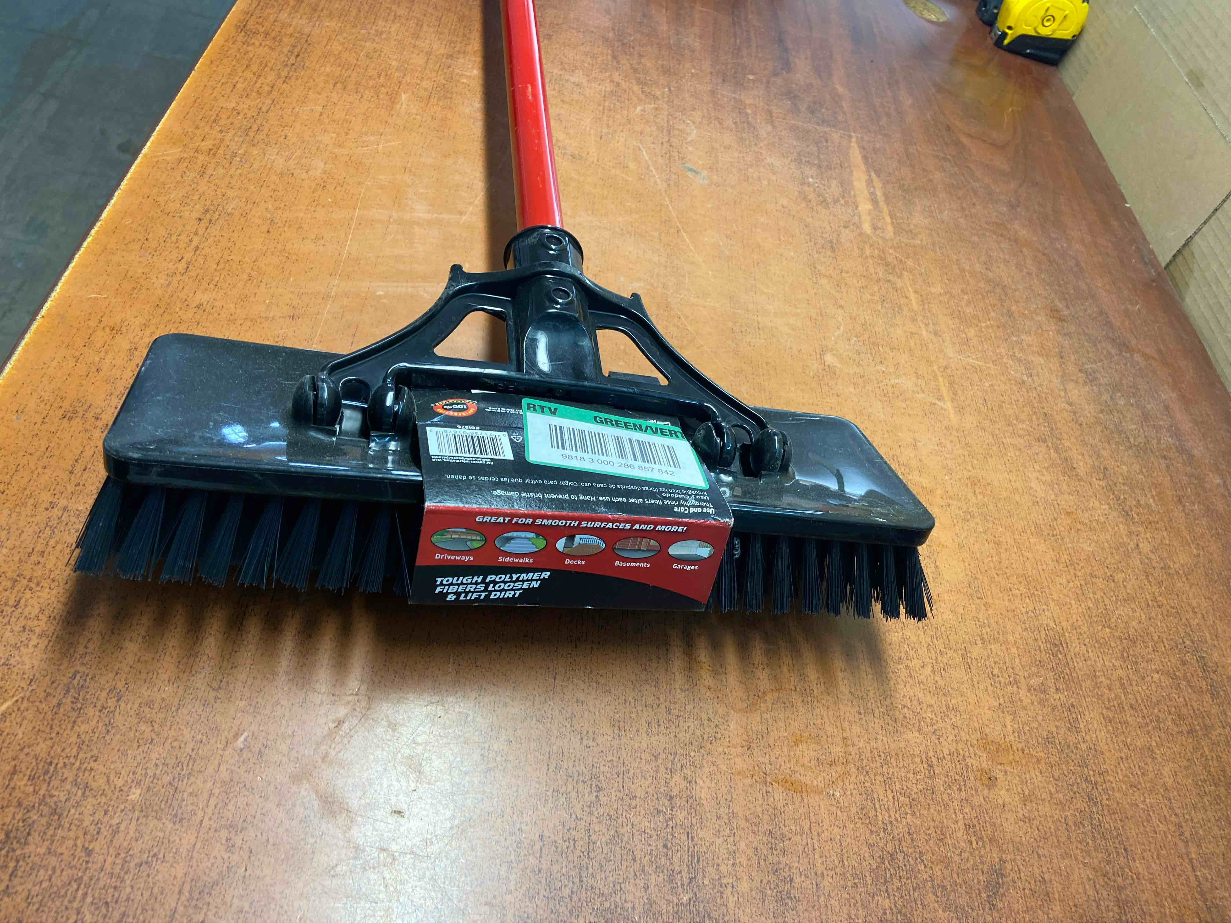 Libman 1028525 13.5 in. Steel Handle Heavy Duty Scrub Brush   Black & Red - 