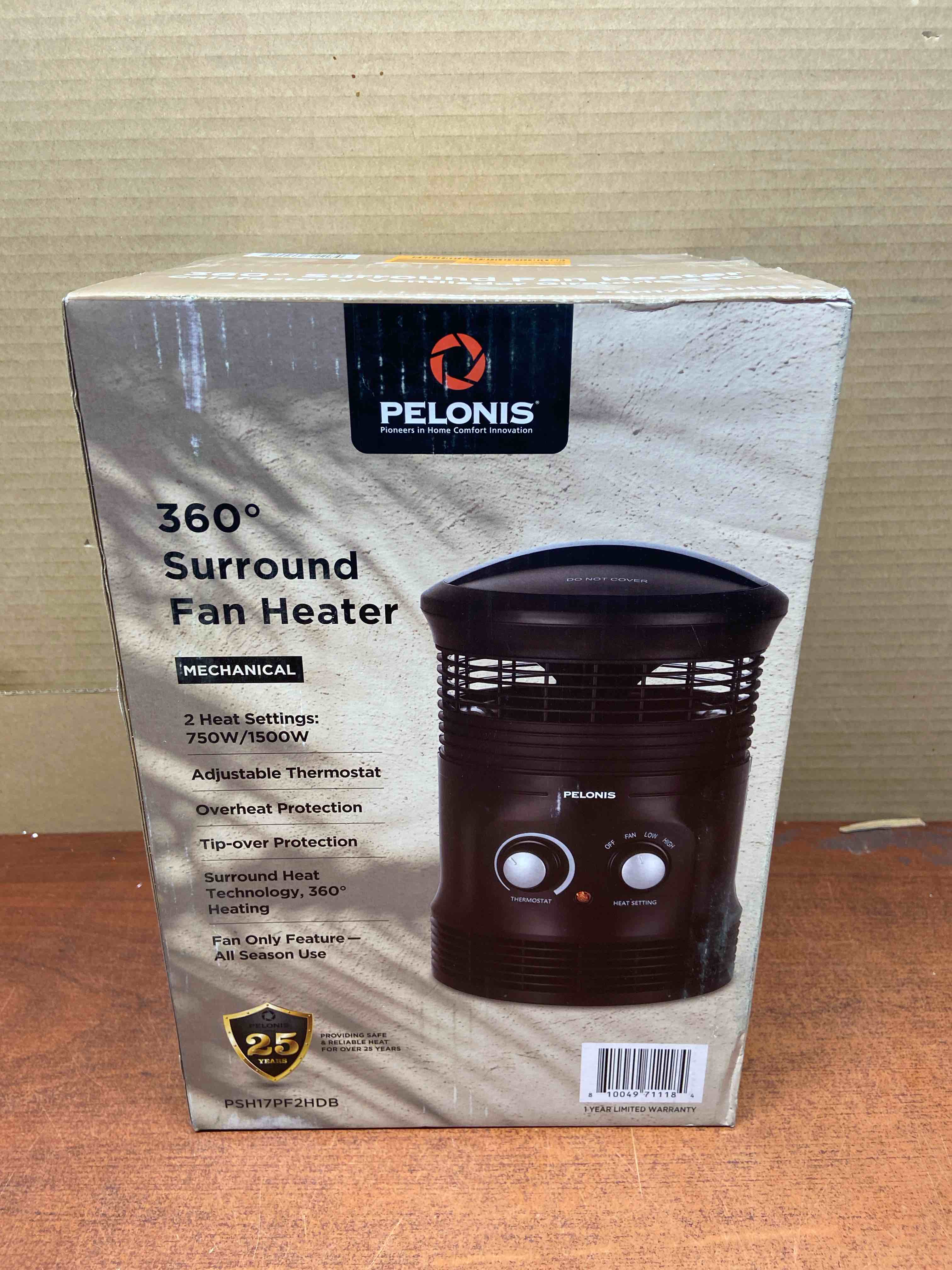 Pelonis 1500-Watt 360° Surround Fan Heater, Black