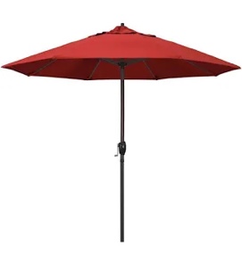 9 Ft. Aluminum Market Crank And Tilt Patio Umbrella In Ruby