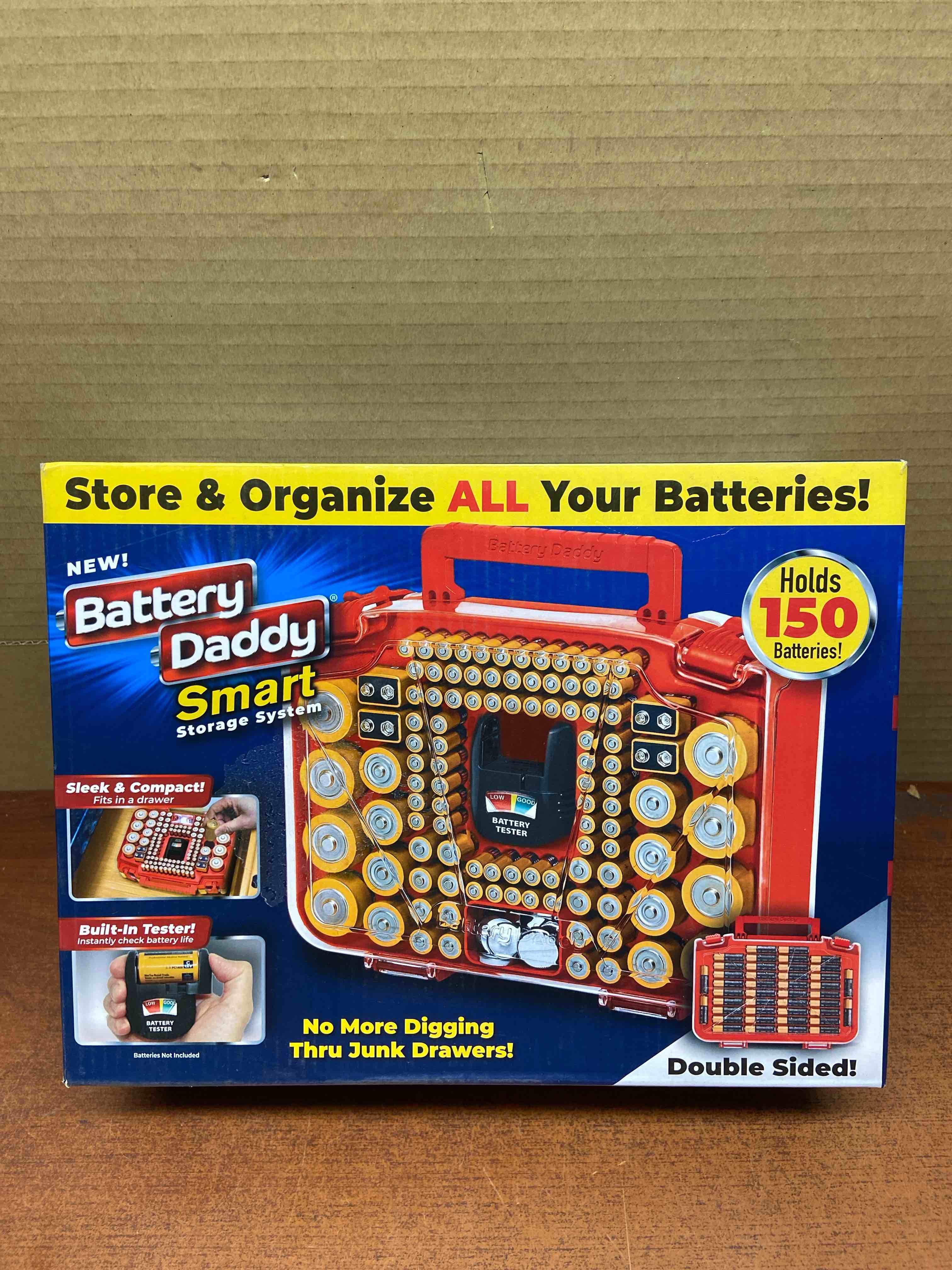 Ontel Battery Daddy Smart  Battery Storage System with Built in Battery Tester to Hold Various Sizes Batteries