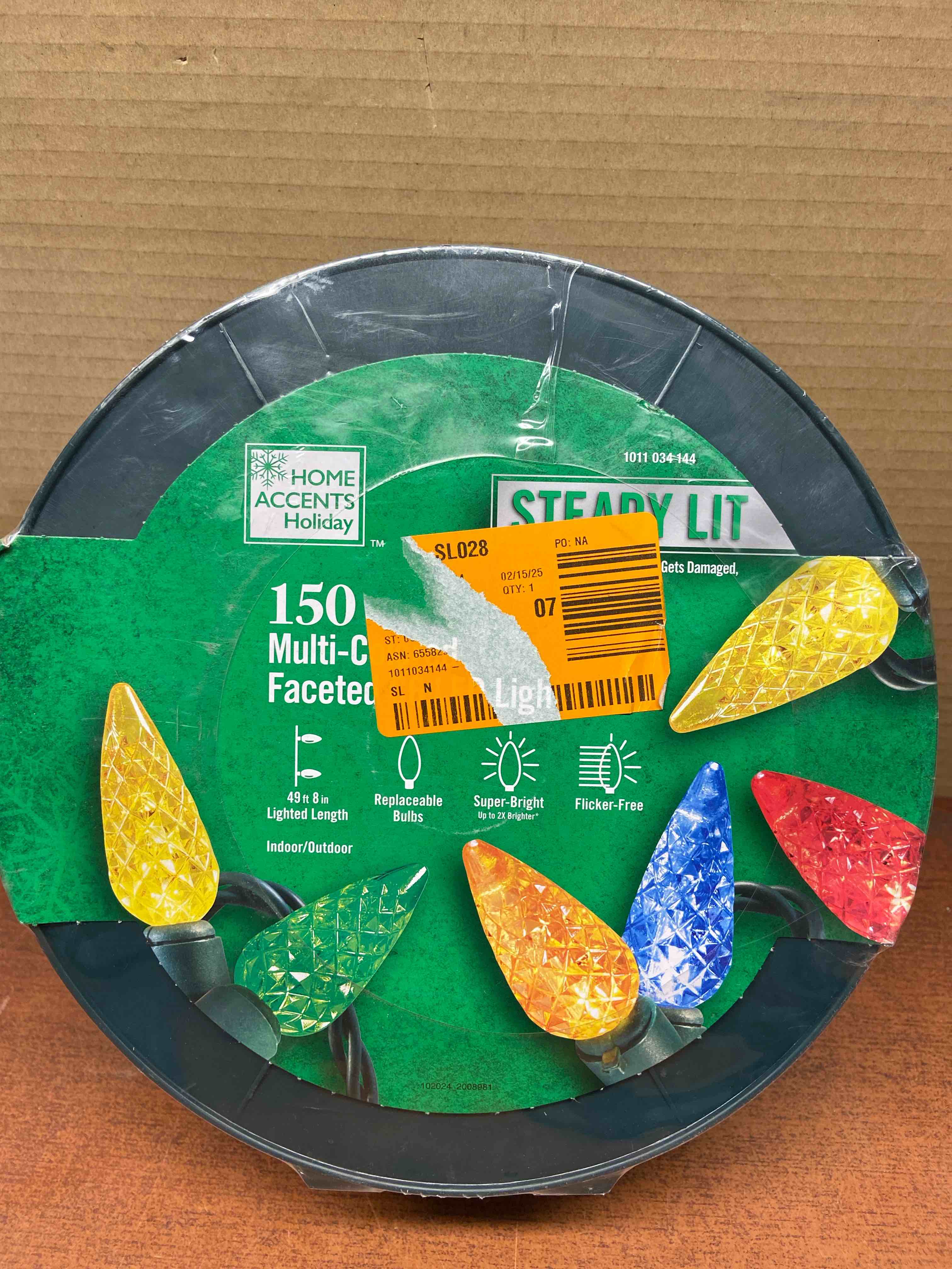 150 Count Multi-Colored Faceted Steady Lit C6 LED Lights