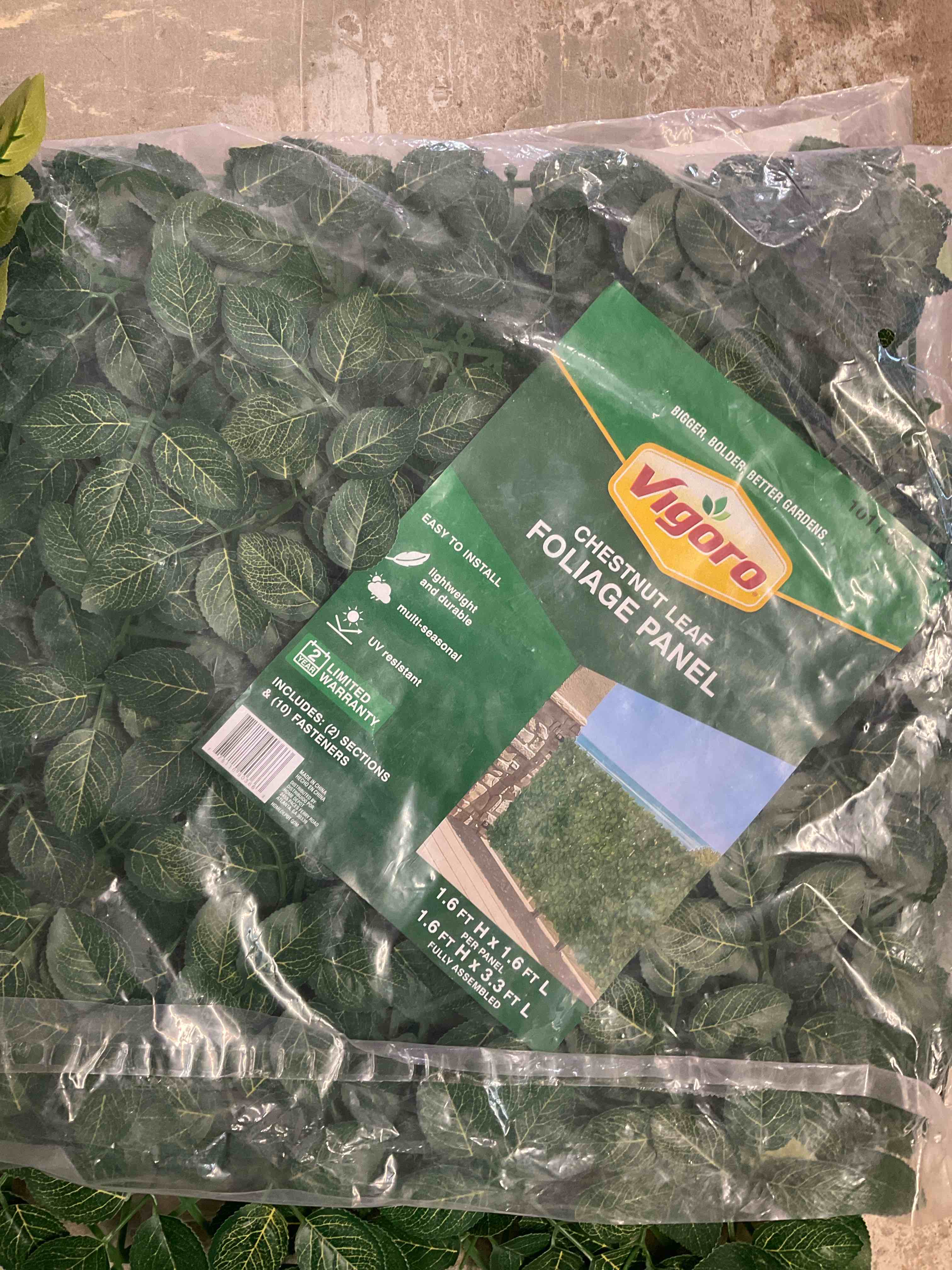 Vigoro chestnut leaf foliage panels set of 2 