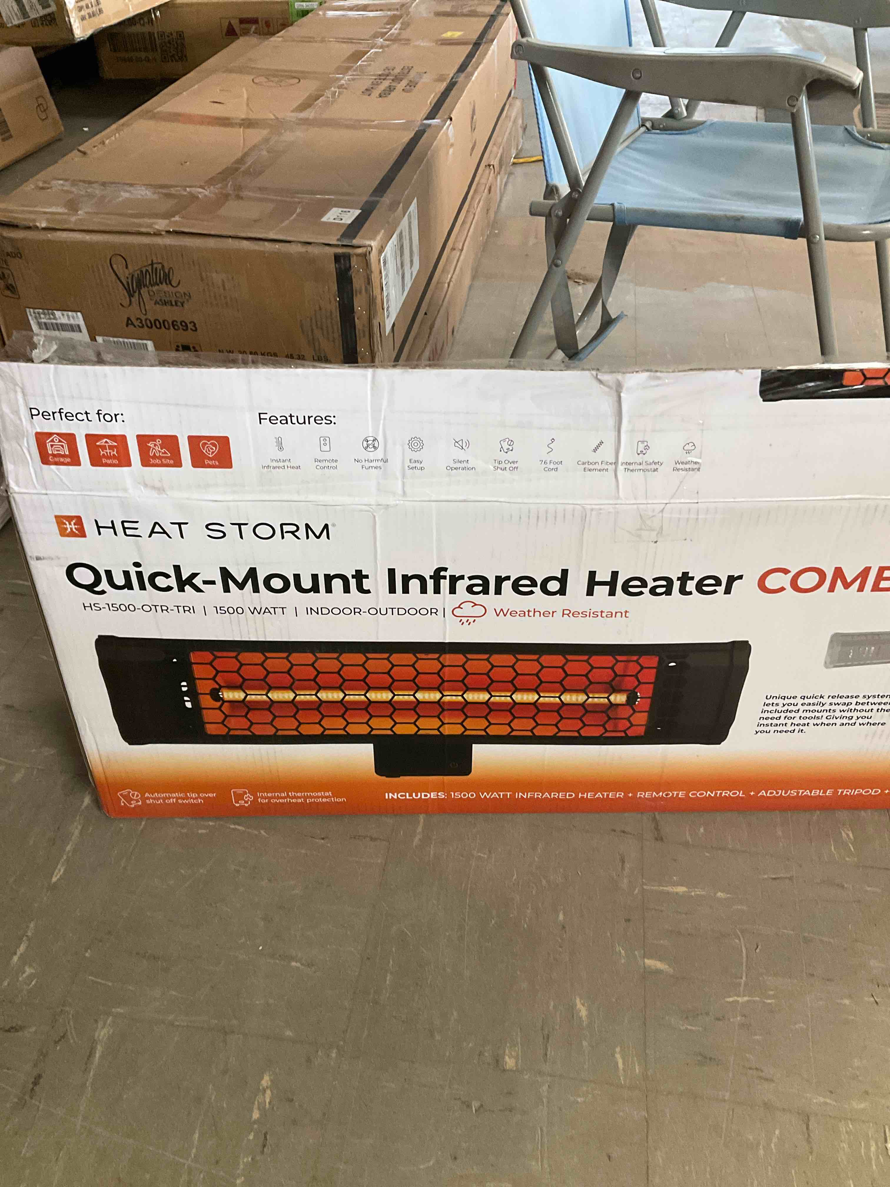 Heat Storm Tradesman 1500 Watt Infrared Heater Tripod Combo, Remote