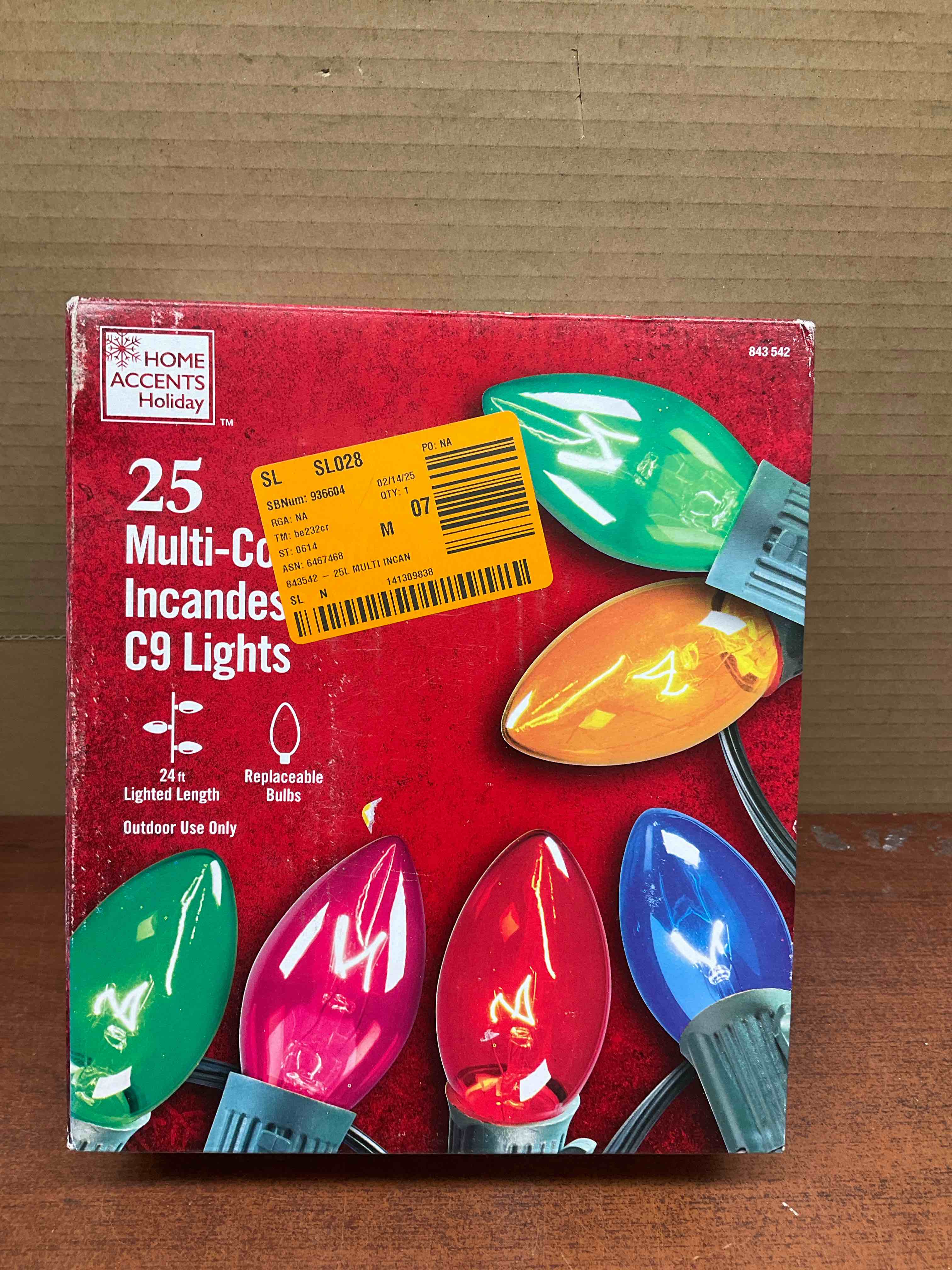 Home Accents Holiday 25 Multi-Colored Incandescent C9 Lights