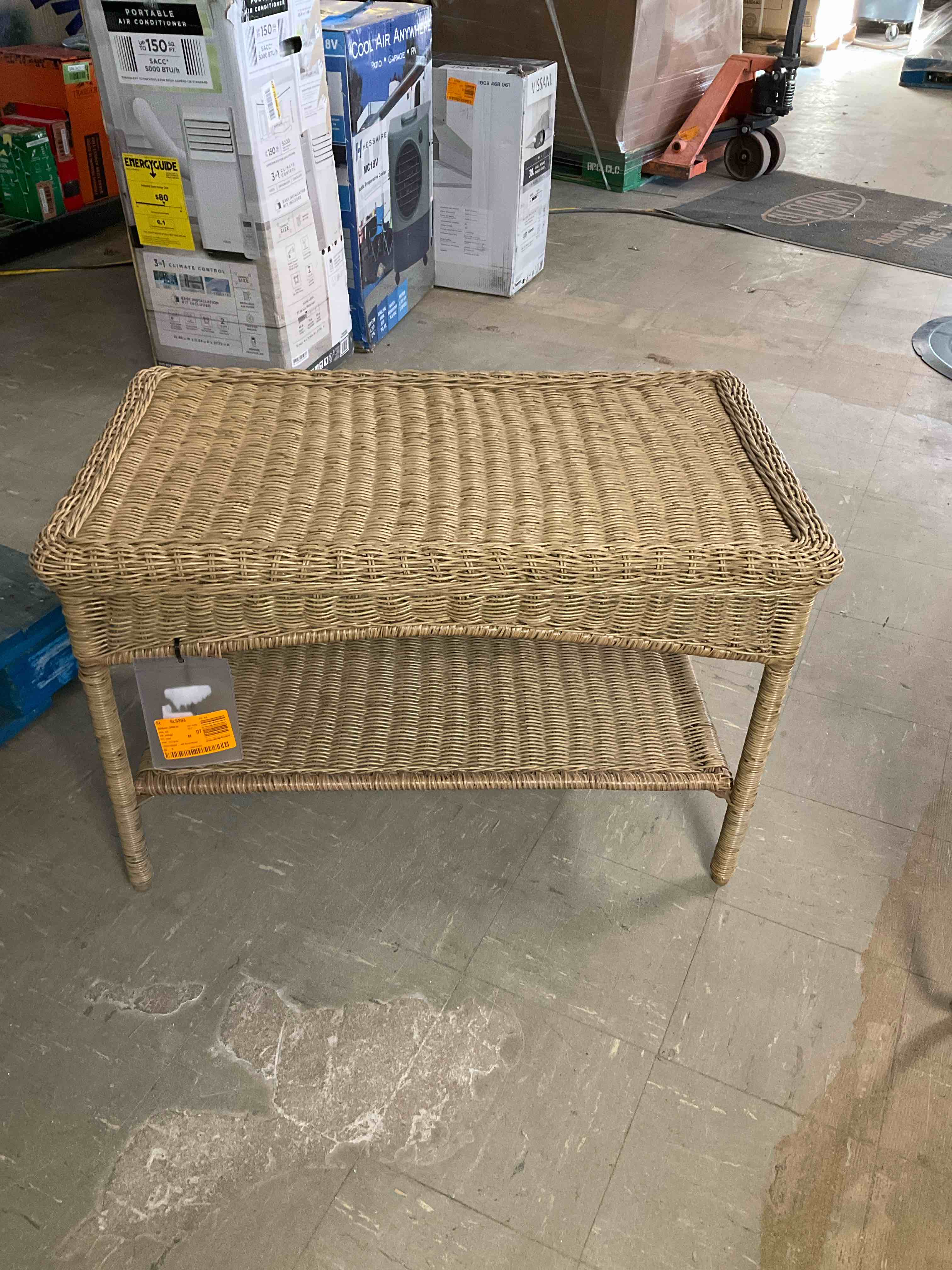 Hampton Bay Rosemont wicker coffee table 31”x 19”x 20”