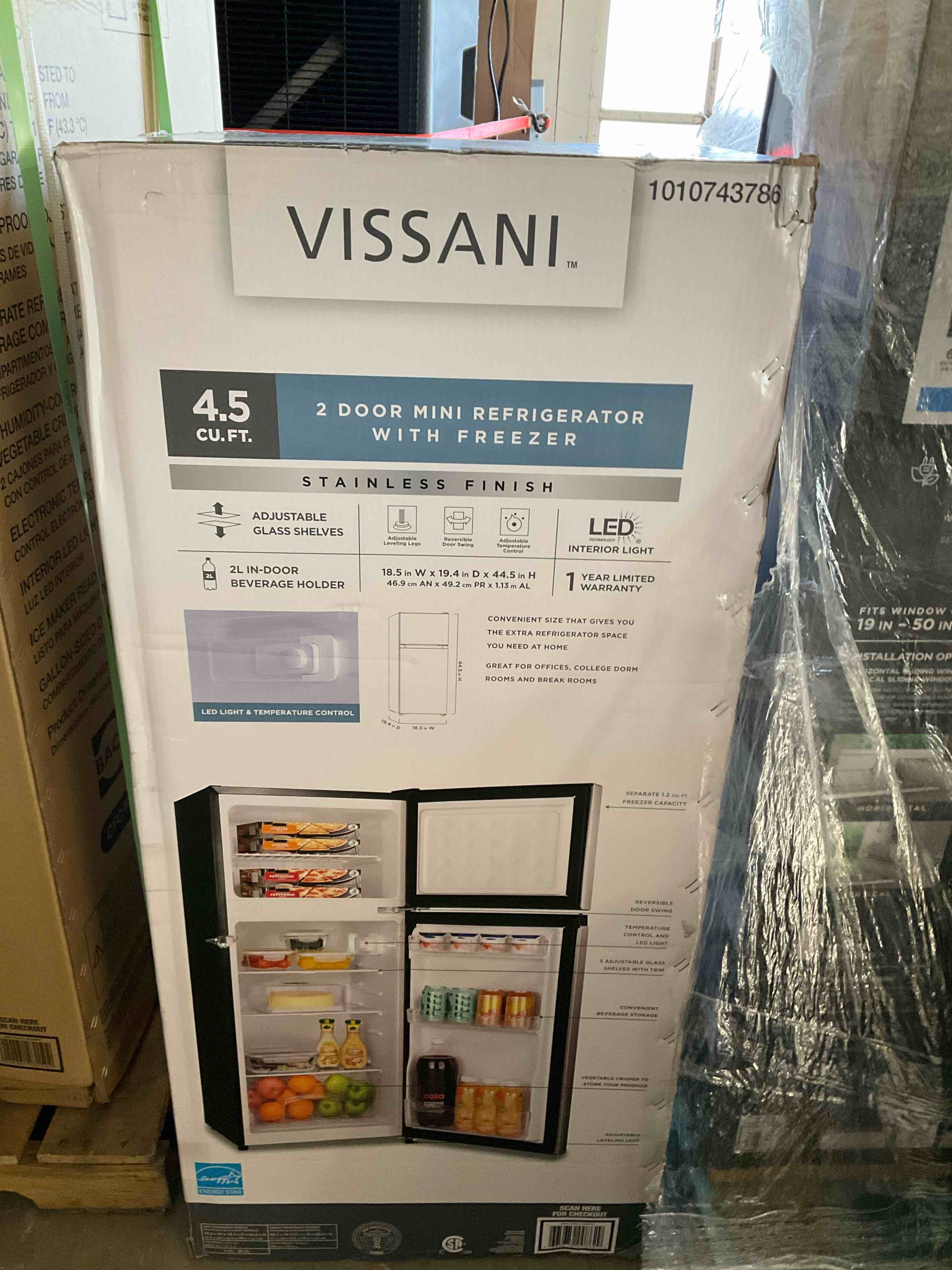 4.5 cu. ft. 2-Door Mini Refrigerator in Platinum Steel with Freezer