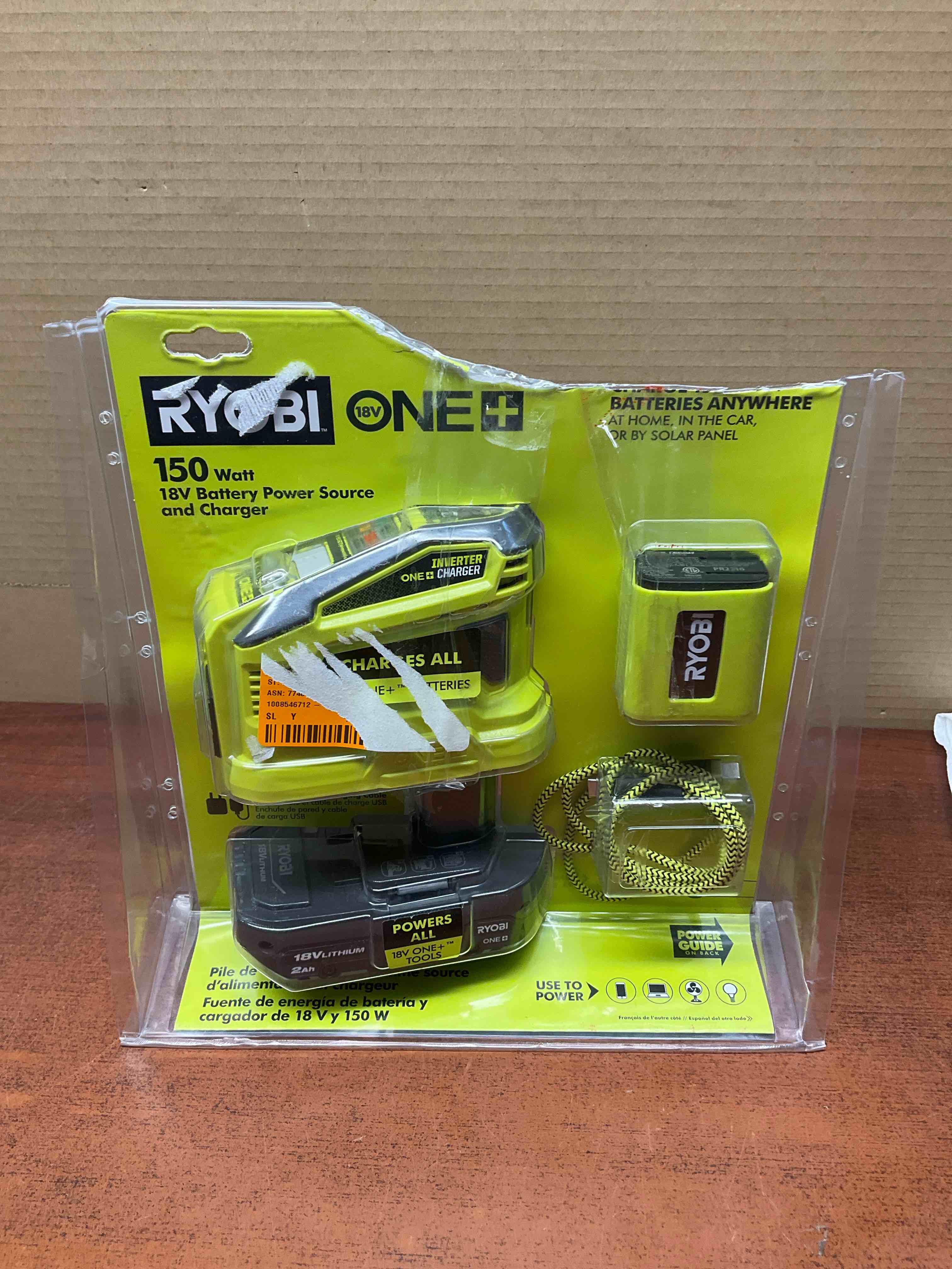 18V ONE+ 150-Watt Portable Battery Inverter Power Source and Charger for 18V ONE+ Batteries with 2.0Ah Battery