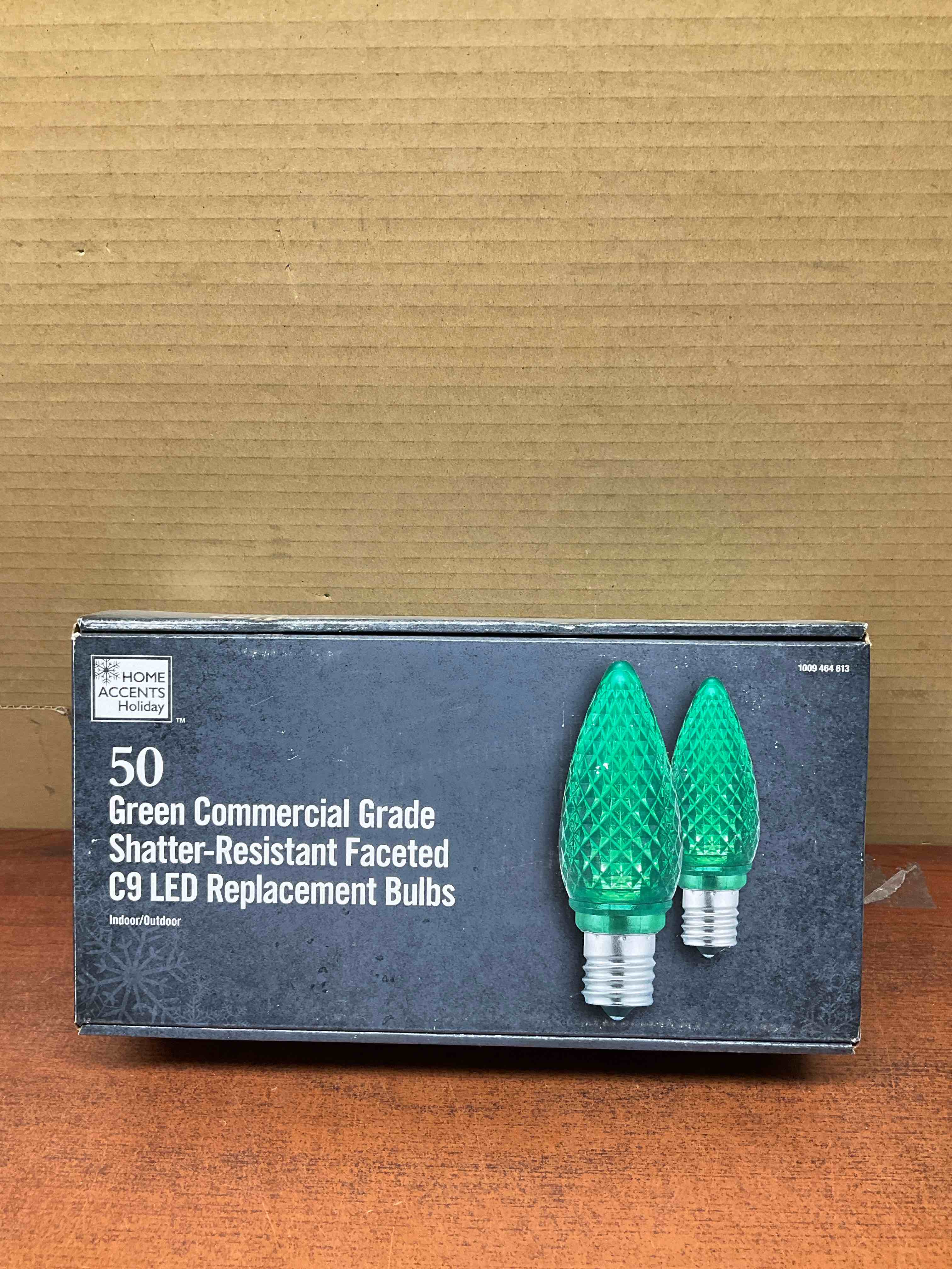 Green Commercial Grade Shatter-Resistant Faceted C9 LED Replacement Bulbs (50-Pack)