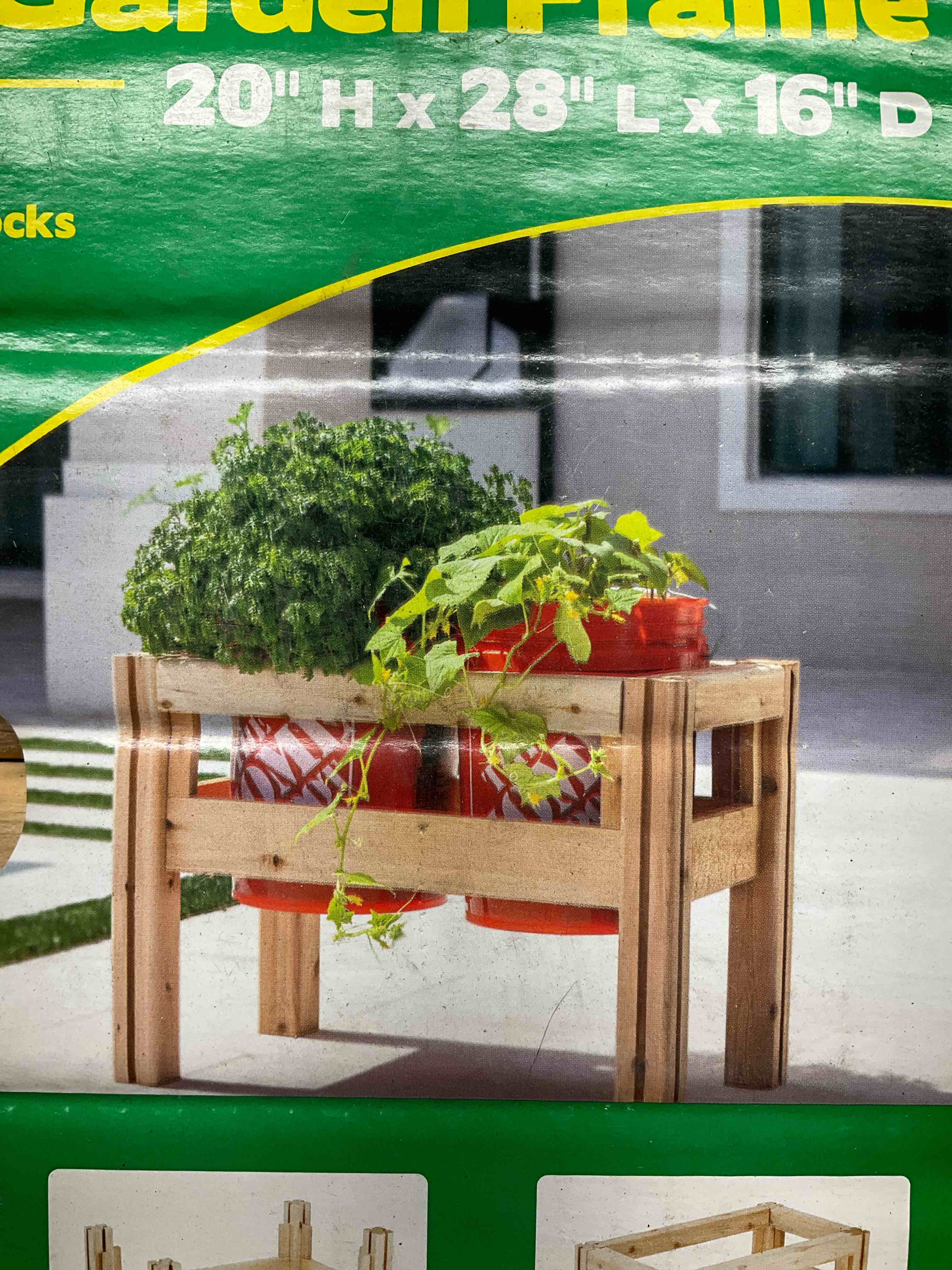 28 in. x 16 in. x 20 in. 2 Bucket Elevated Unfinished Wood Cedar Garden Frame Raised Beds