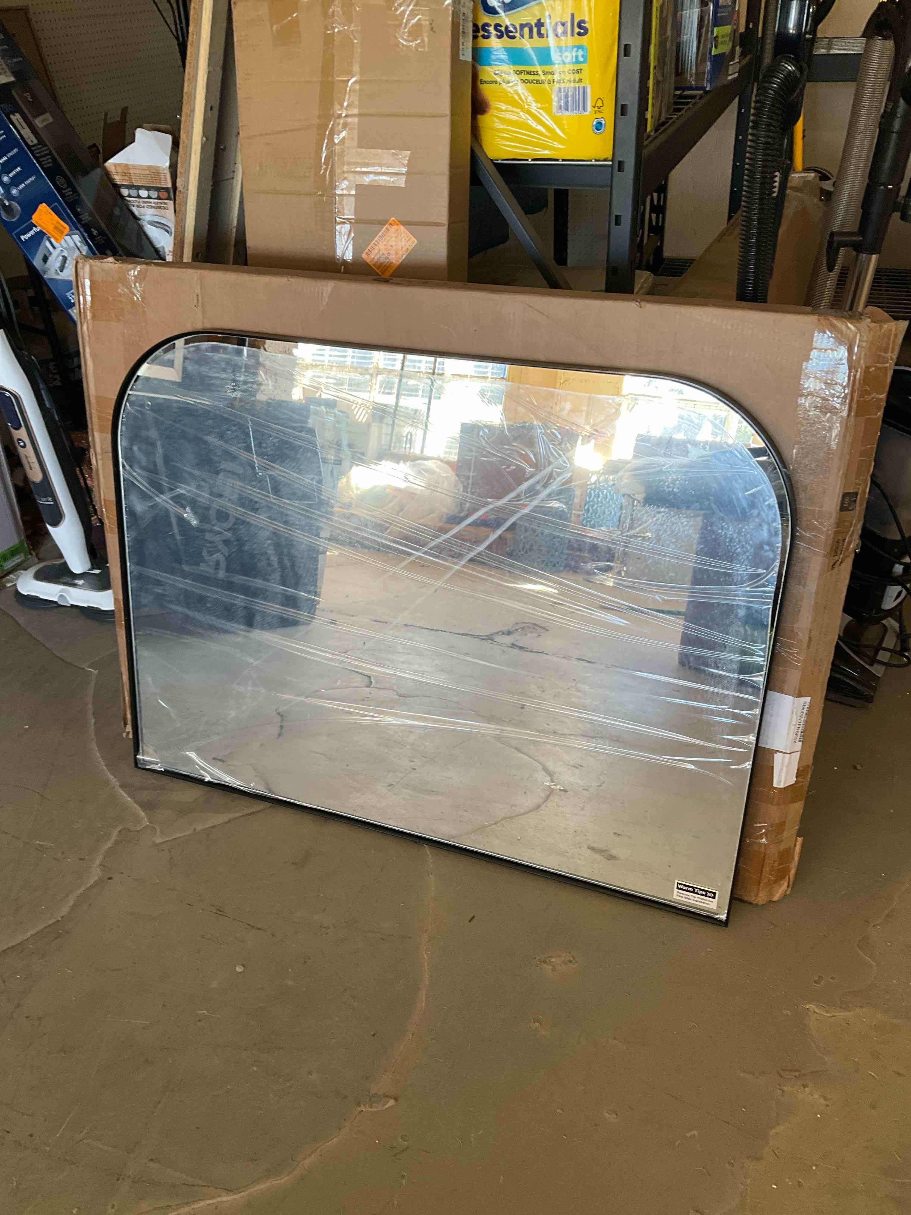 Aluminum frame mirror black 29.5”x 40” top corners rounded