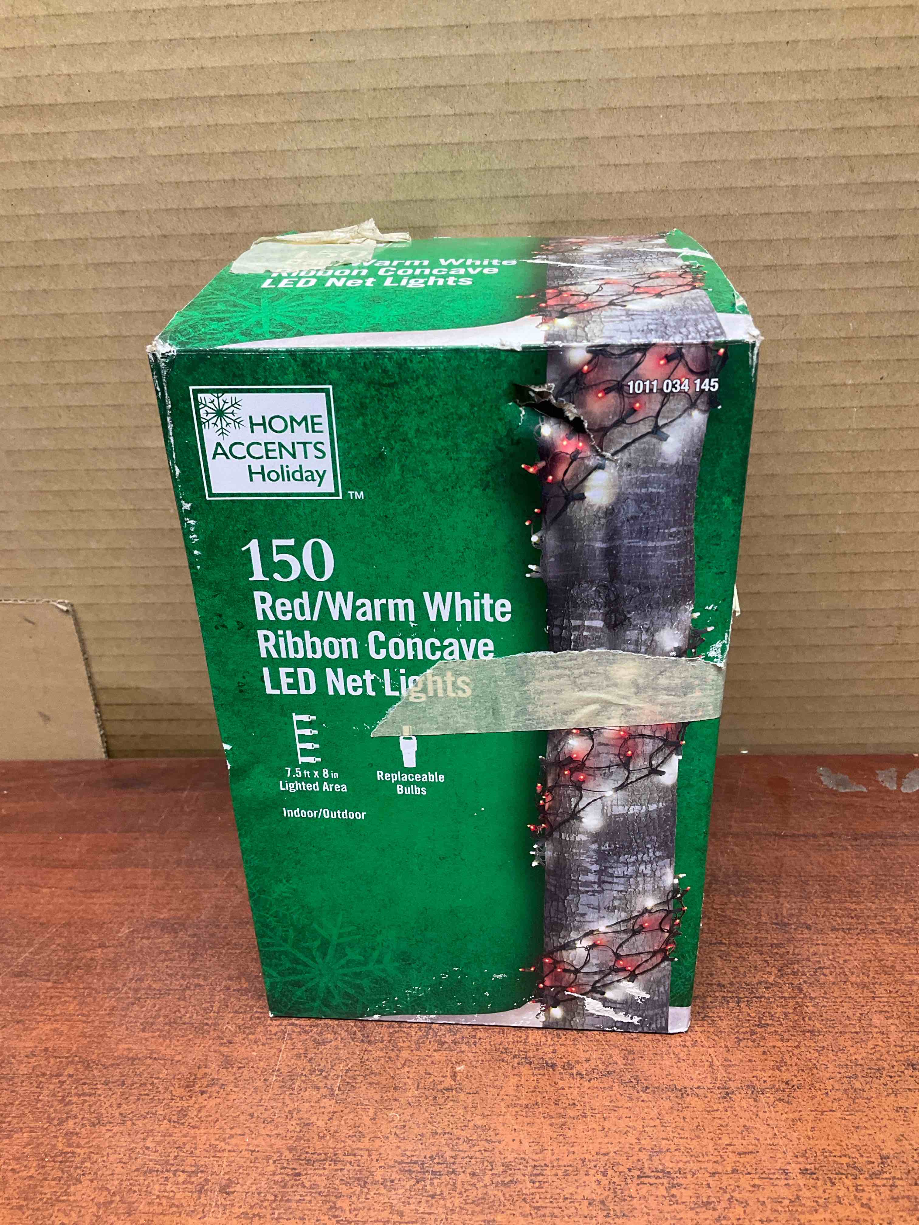 150 Count Red/Warm White Ribbon Concave LED Net Lights