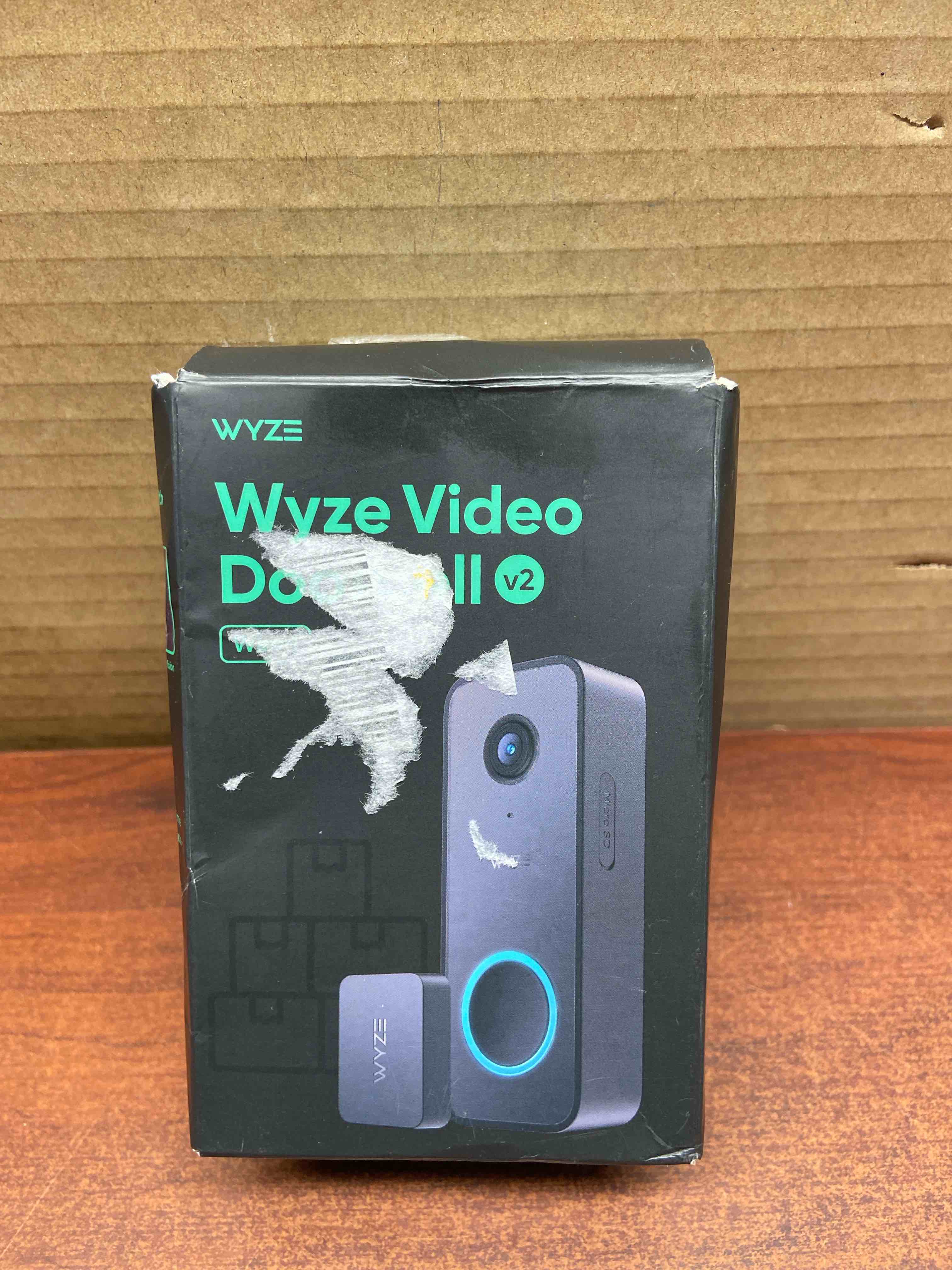 Wyze - Wired Video Doorbell v2, 2K HD Video with Head-to-Toe view, 2-way Audio, Night Vision, Voice Assistants - Black
