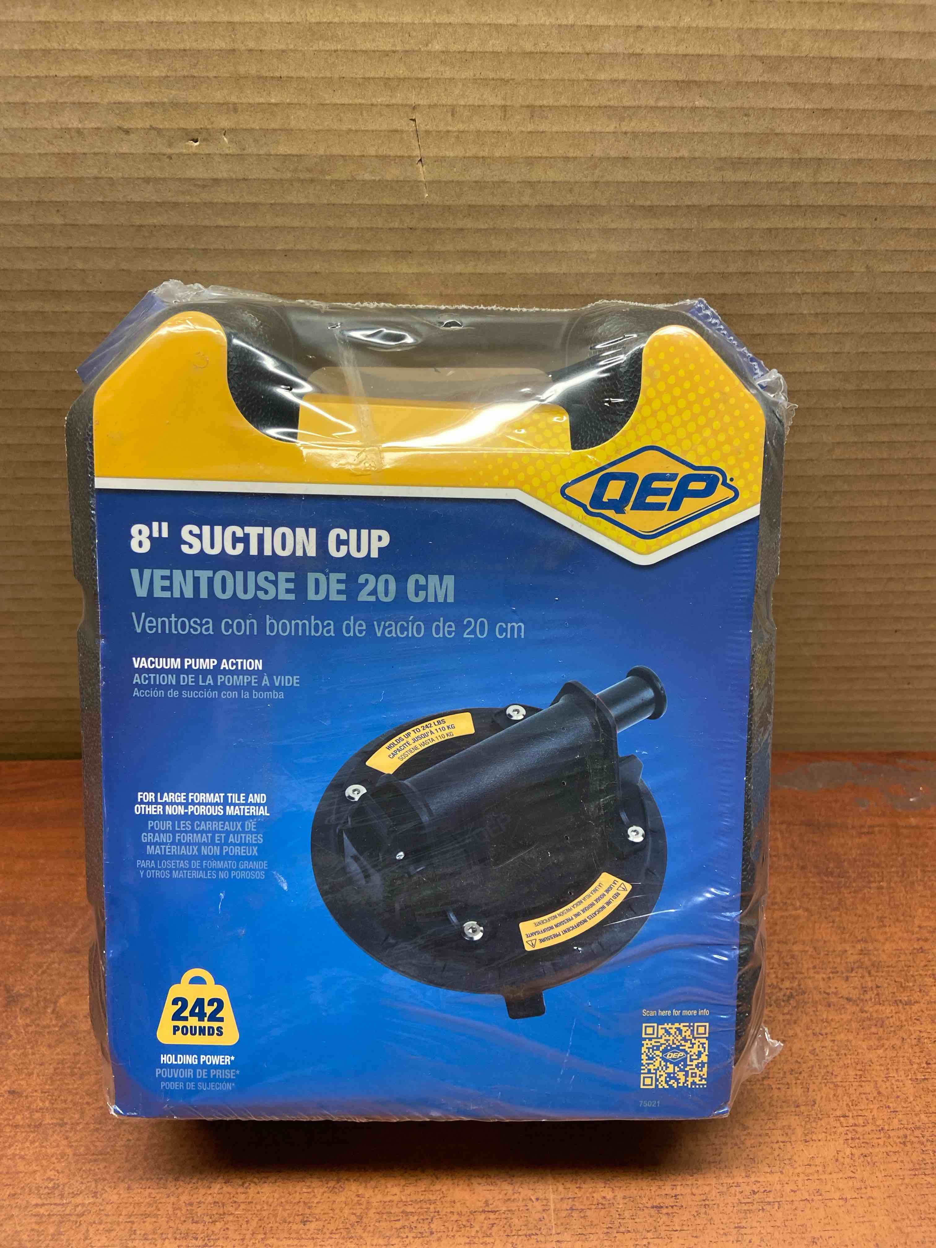 8 in. Vacuum Pump Suction Cup for Large Format Tile, with 242 lb. lifting capacity