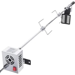Universal Grill Rotisserie Kit for Grills Electric BBQ Grill w/110-Volt 9 W Motor Stainless Steel Automatic Grilling Kit