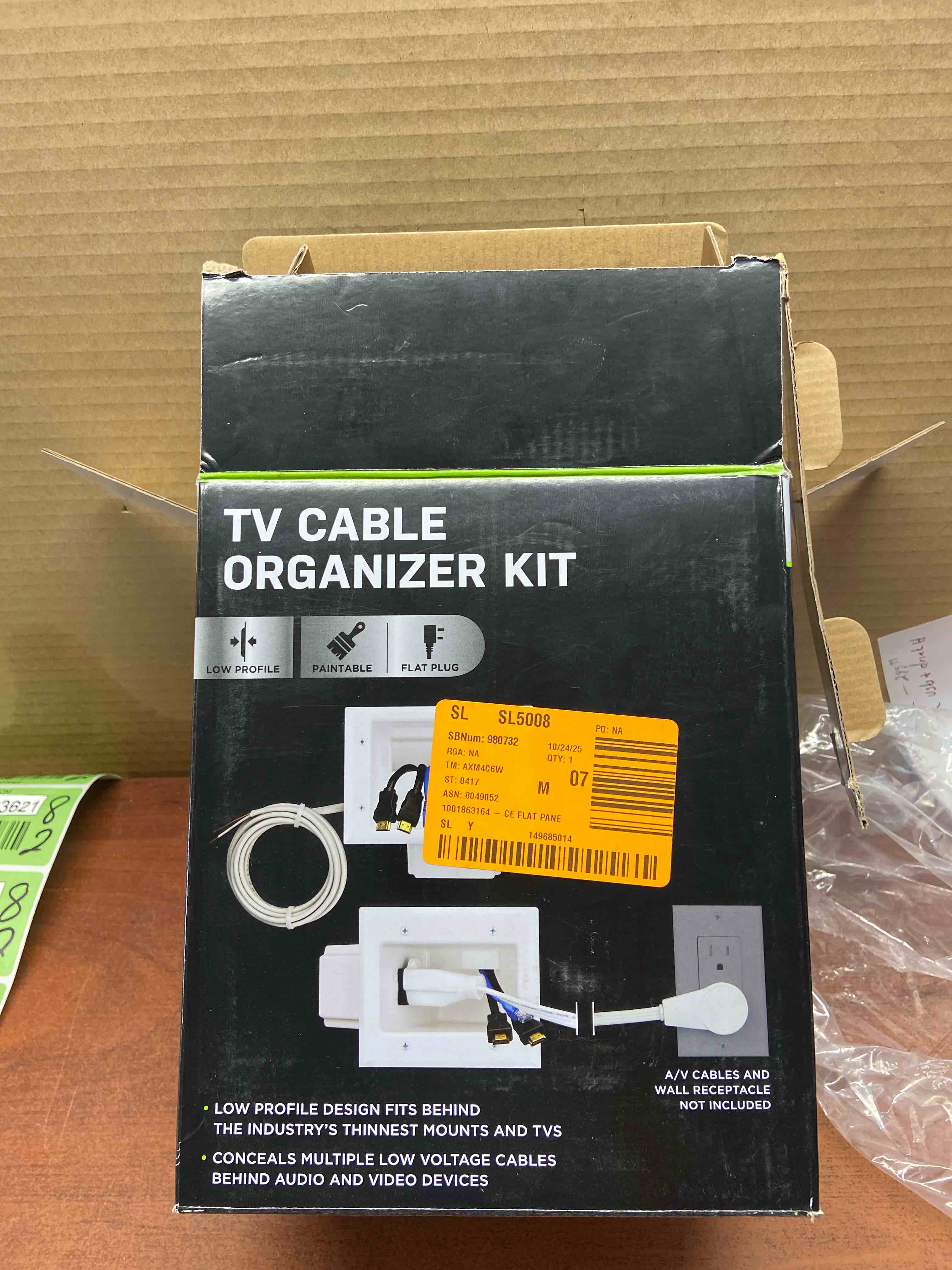 Commercial Electric Flat Panel TV Cable Organizer Kit