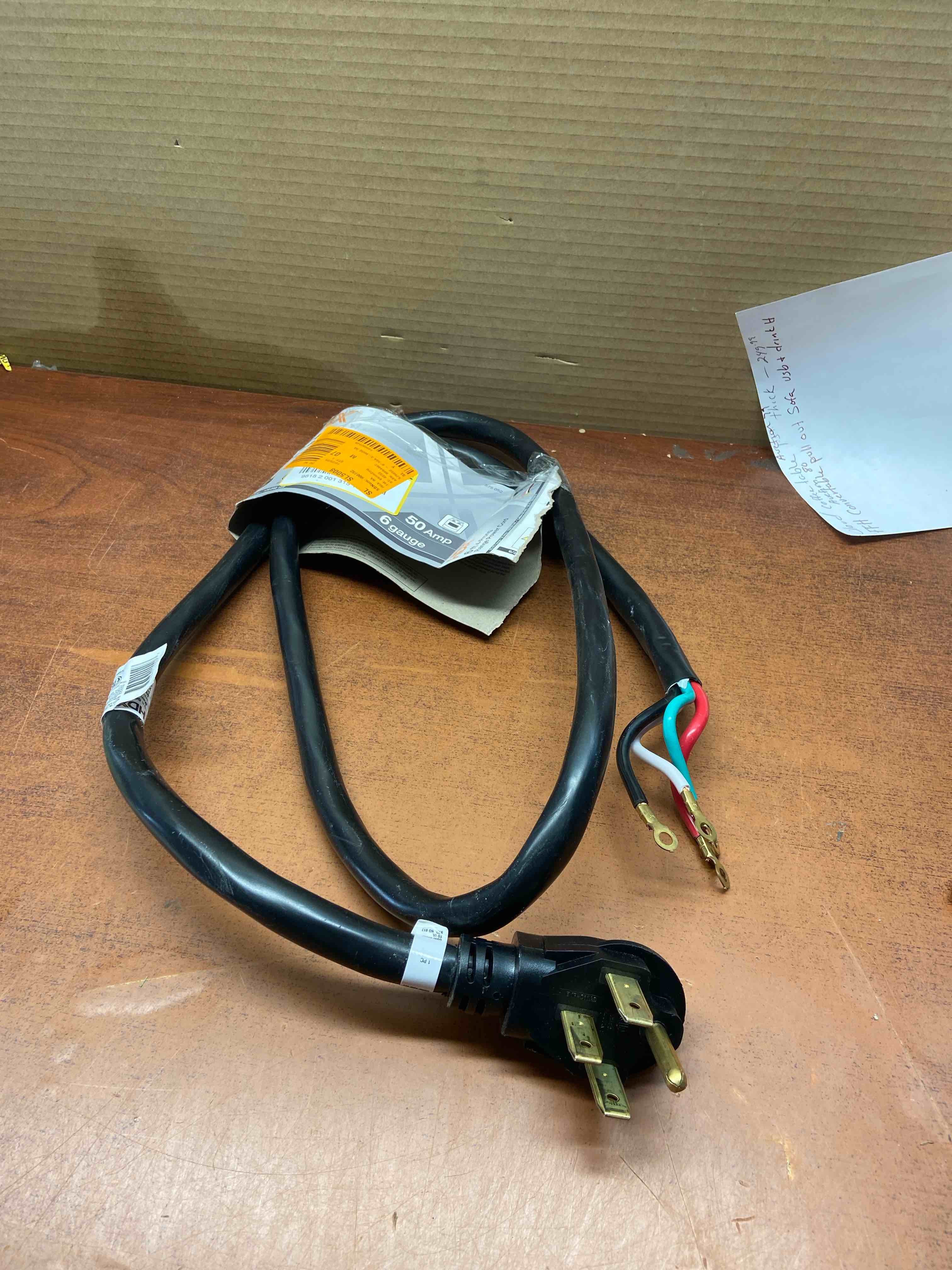 6 ft. 6/4 50 Amp 4-Prong Range Power Cord, Black