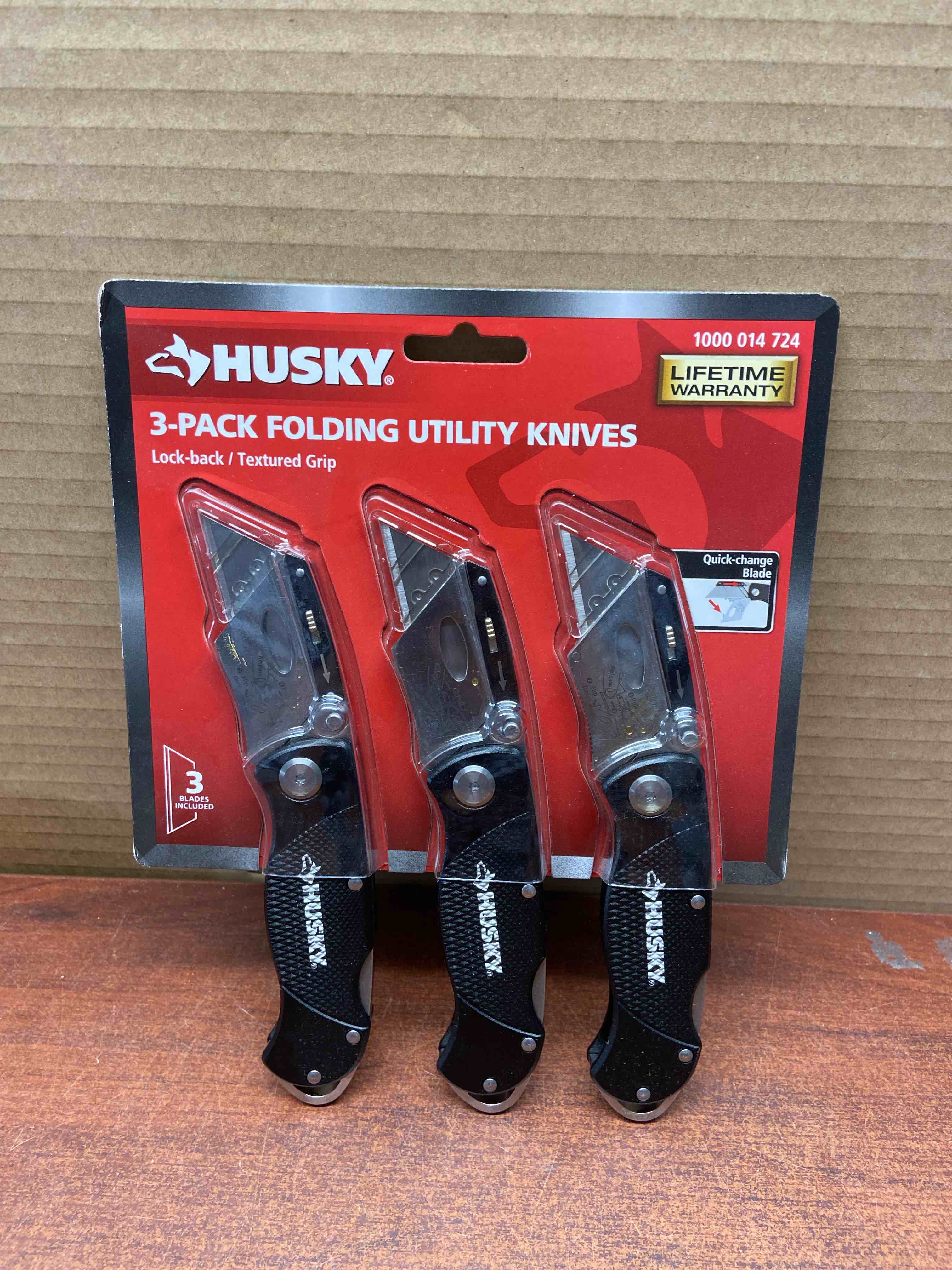 Husky Folding LockBack Utility Knife (3-Piece)