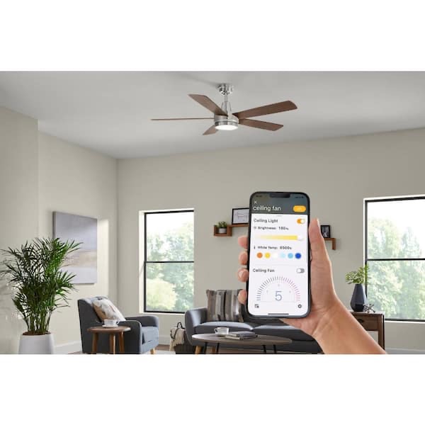 Hampton Bay Fanelee 54  LED Brushed Nickel Ceiling Fan with Light Kit and Remote