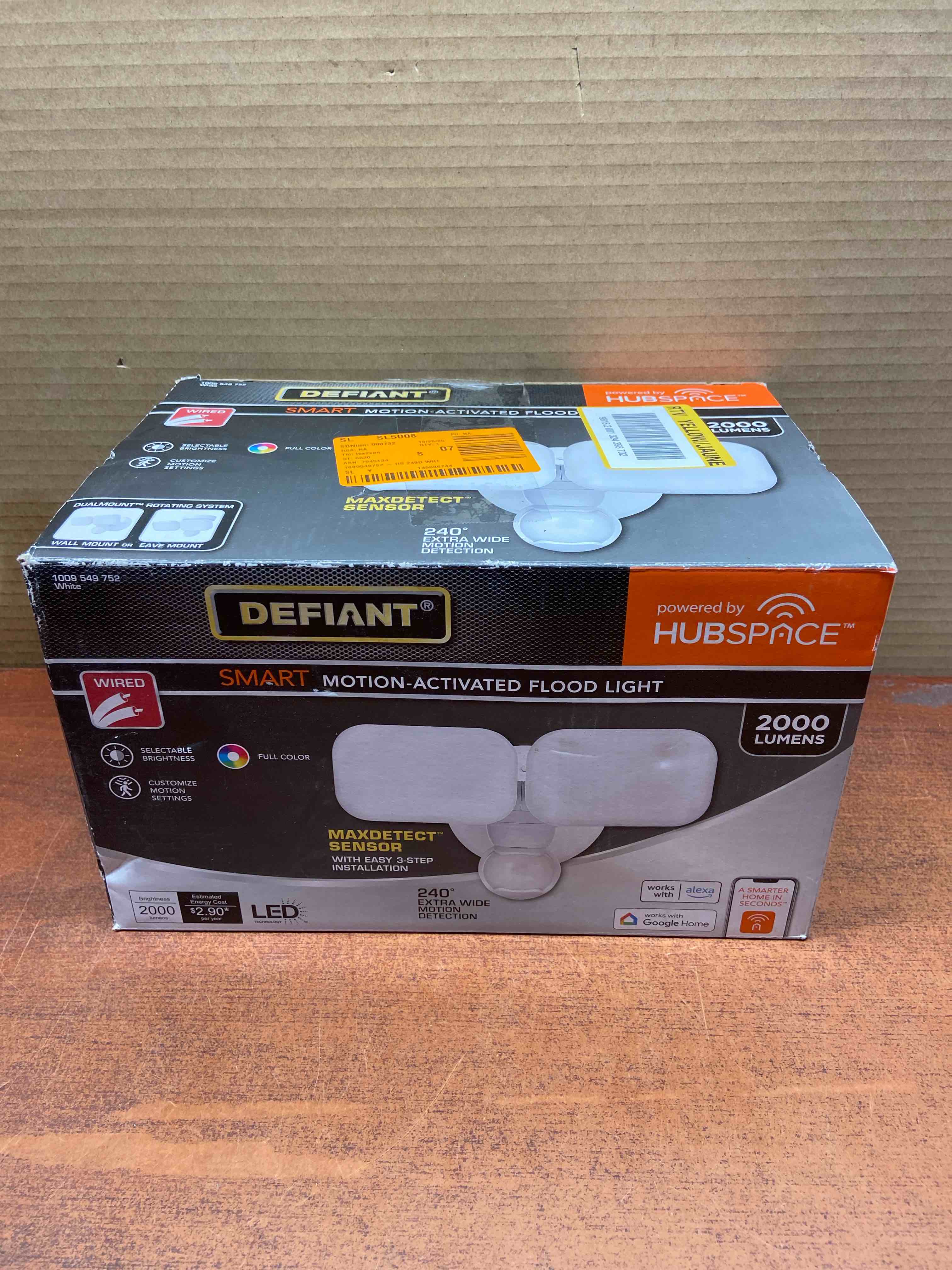 Maxdetect 240° Motion Sensor Wired Outdoor 2-Head LED Flood Light 2000 Lumens, Powered by Hubspace