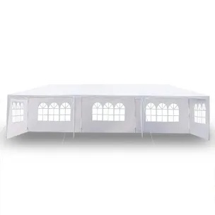 10’x 30’ party tent with side walls white ** looks like it was set up once***