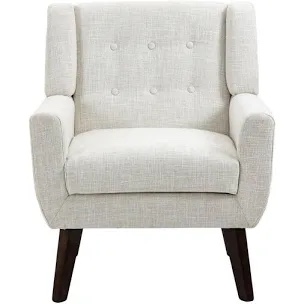 Uixe Beige Accent Chair Linen Fabric Armchair for Living Room