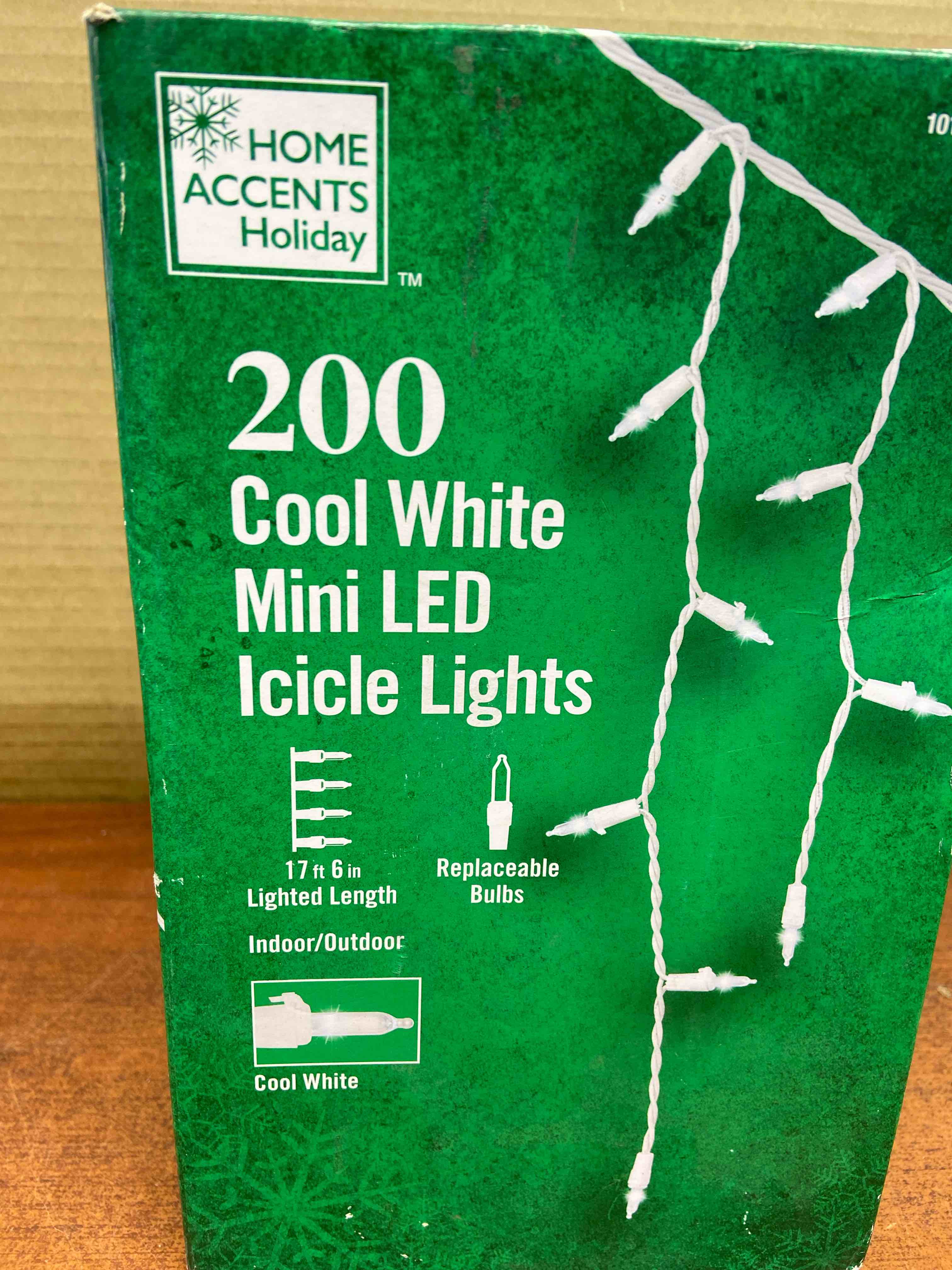 200 Count Cool White Mini LED Icicle Lights
