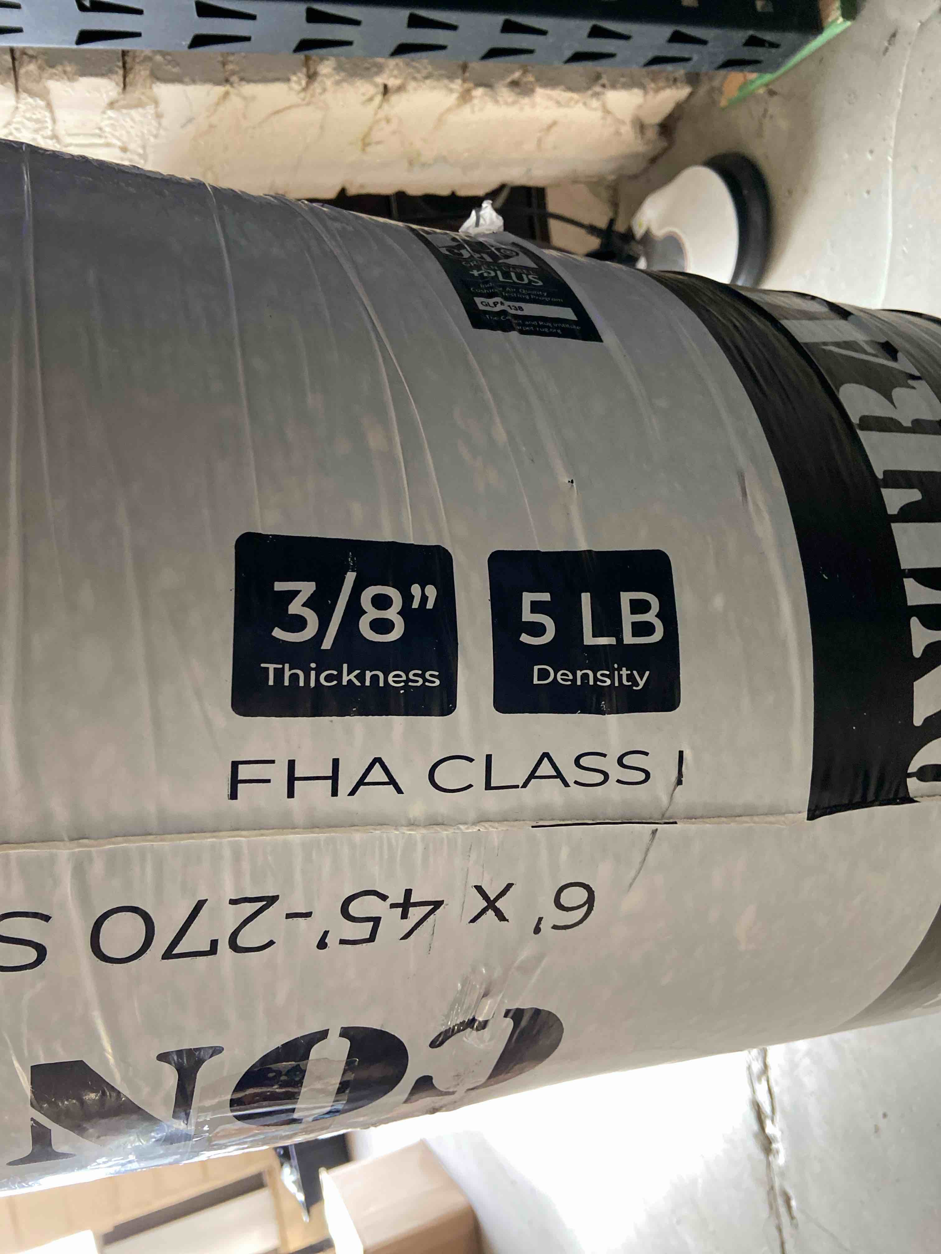 Contractor 3/8 in. Thick 5 lb. Density Carpet Cushion