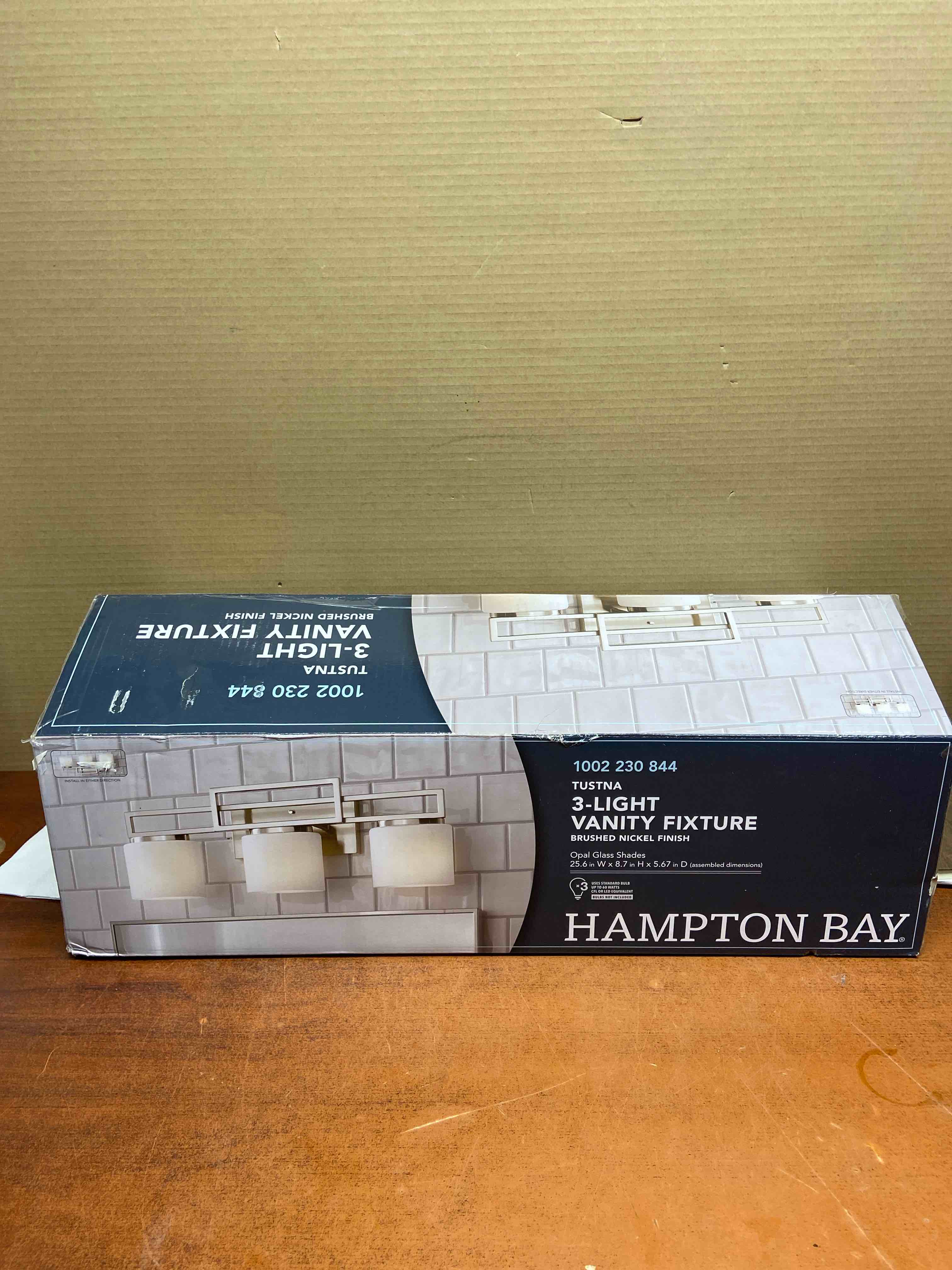 Home Decorators Tustna 3-Light Bathroom Vanity Light with Opal Glass Shades