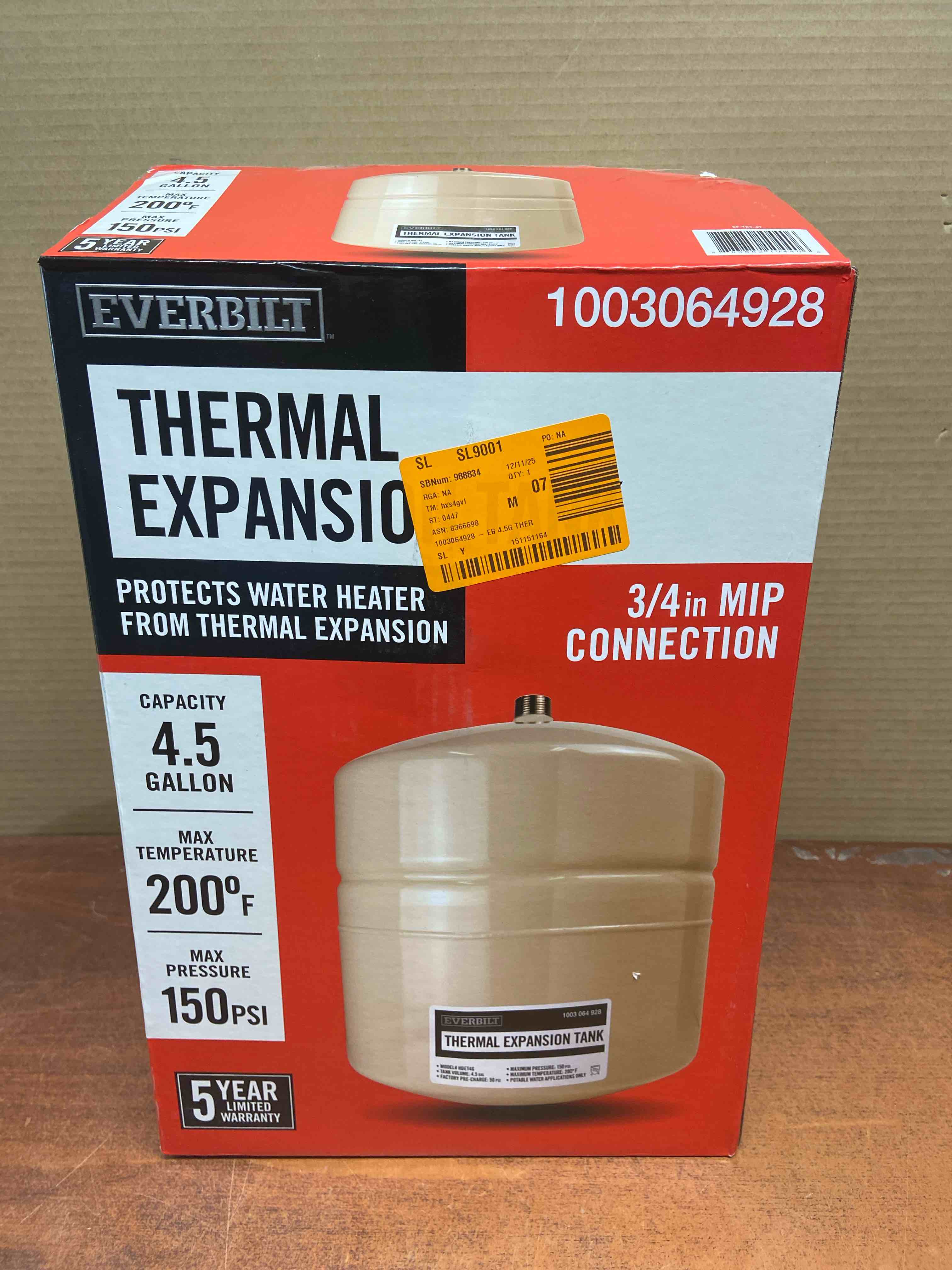 NOB  Everbilt 4.5 Gal. Thermal Expansion Tank