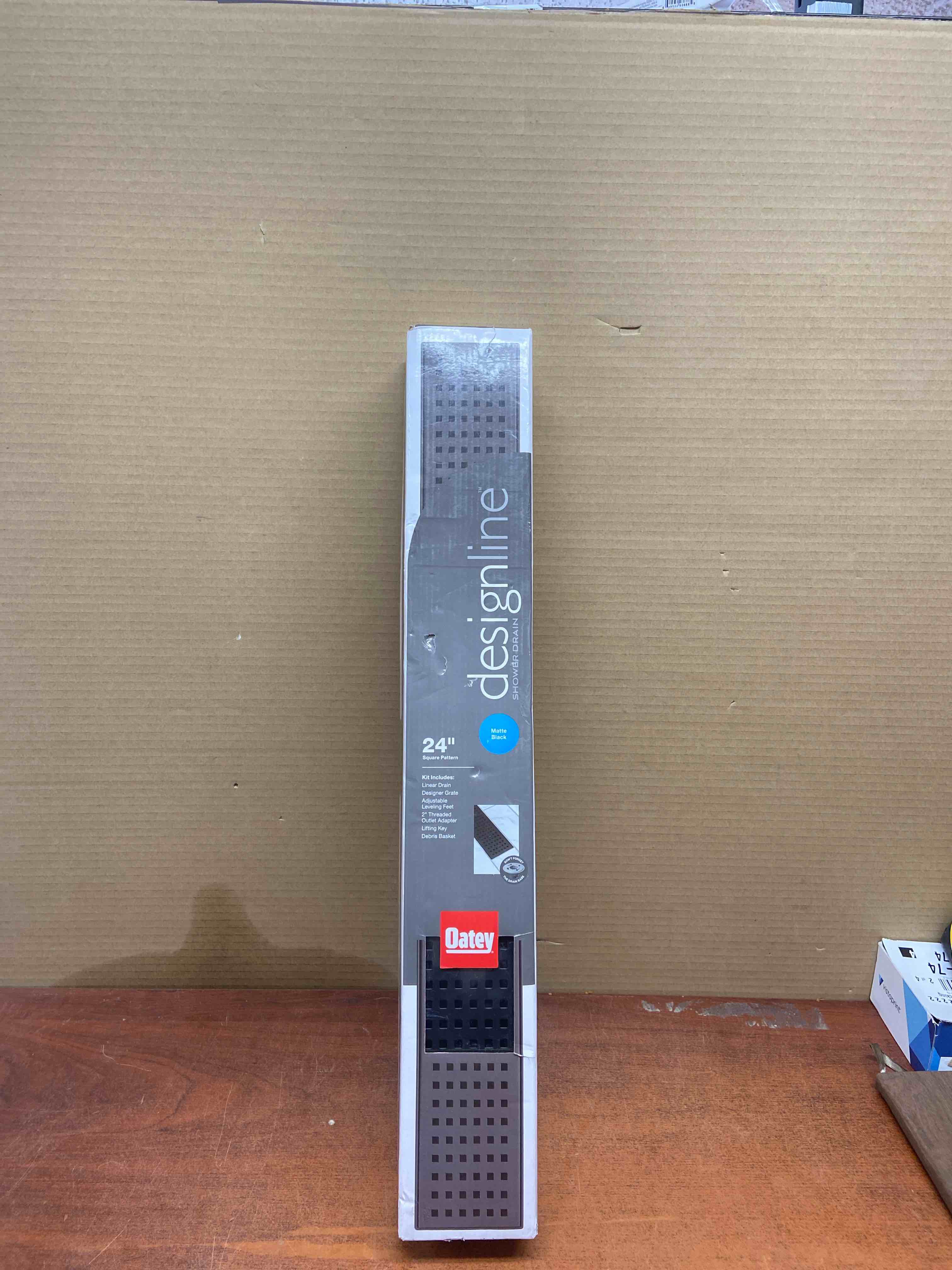 Oatey Designline 24  Stainless Steel Shower Drain w/Drain Cover in Matte Black