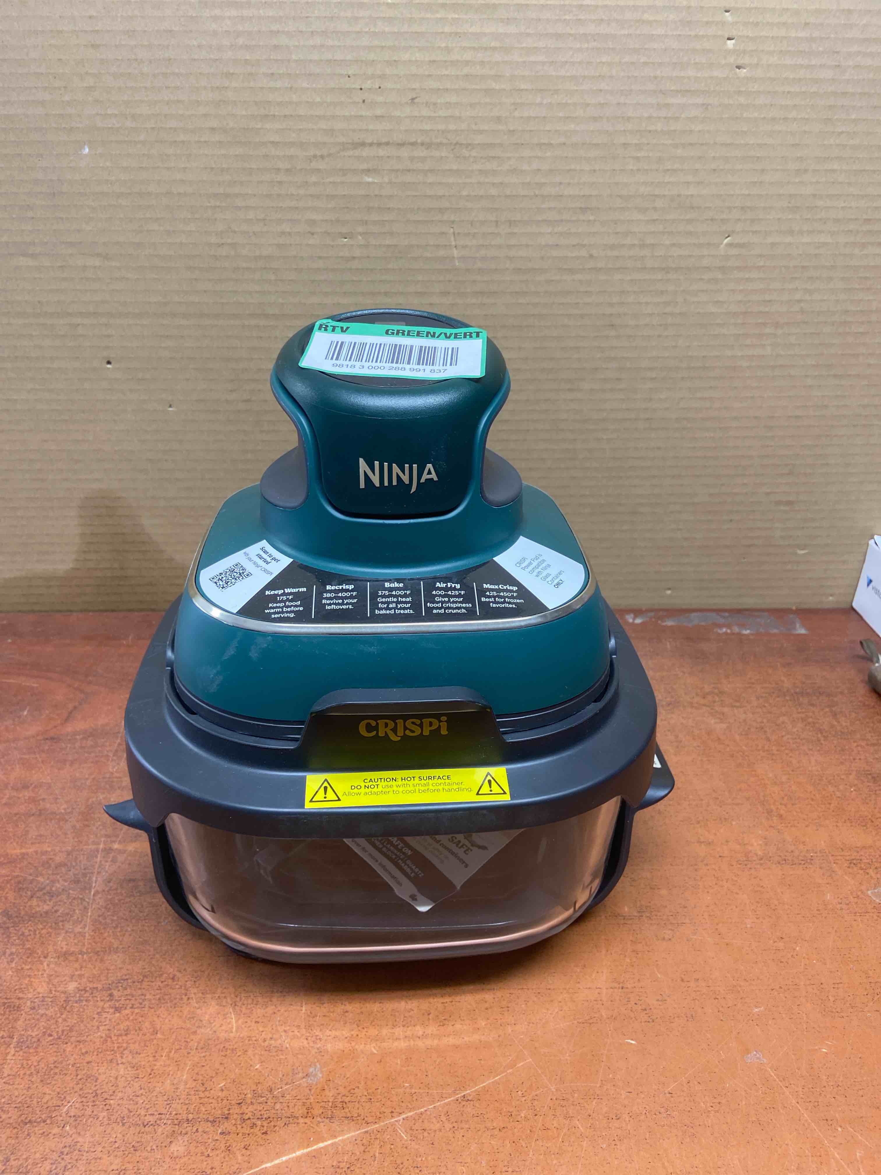 Ninja crispi 3 in 1 cooking counter top safe