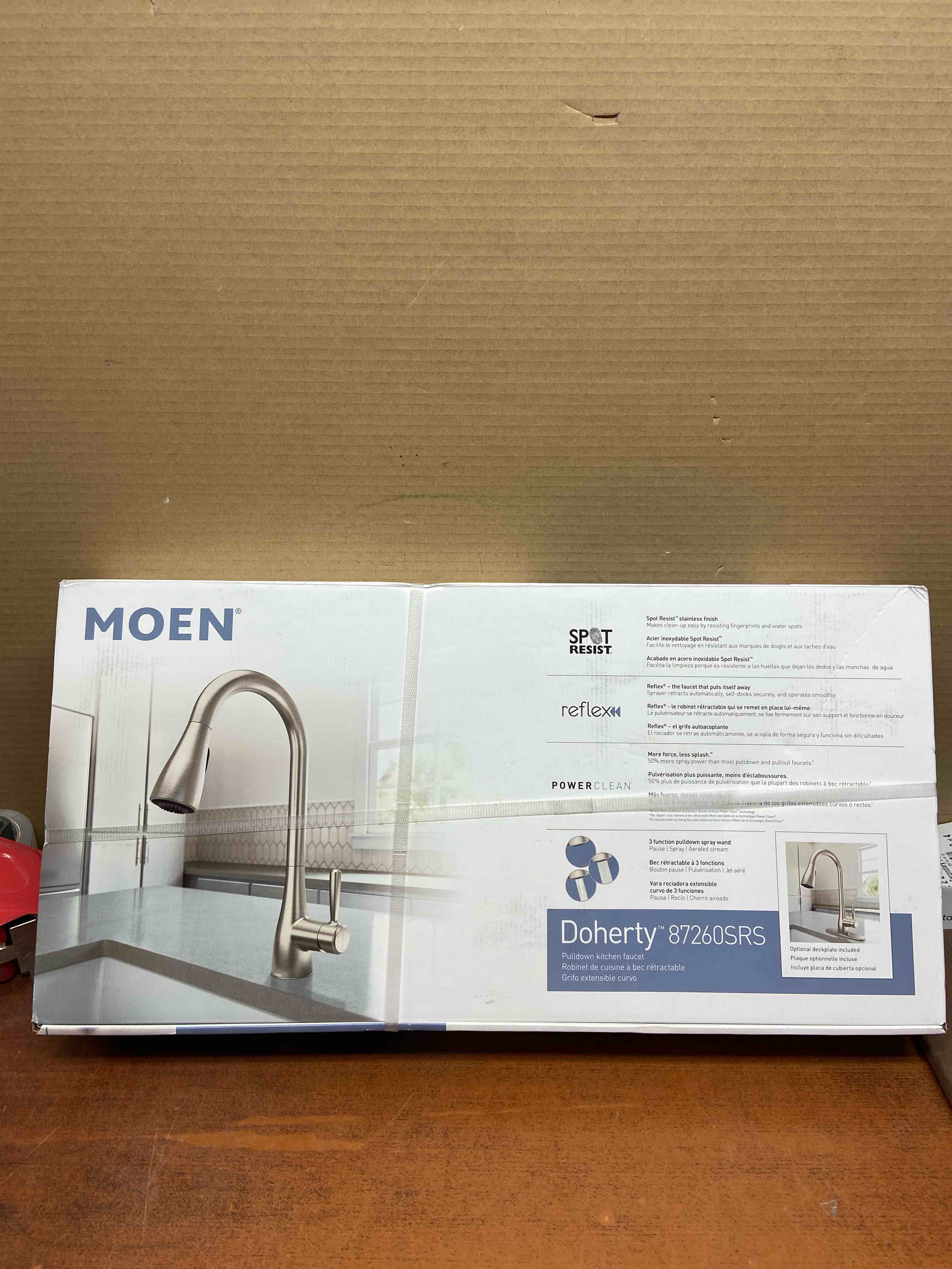 Doherty Single Handle Pull-Down Sprayer Kitchen Faucet with Power Clean and Reflex in Spot Resist Stainless