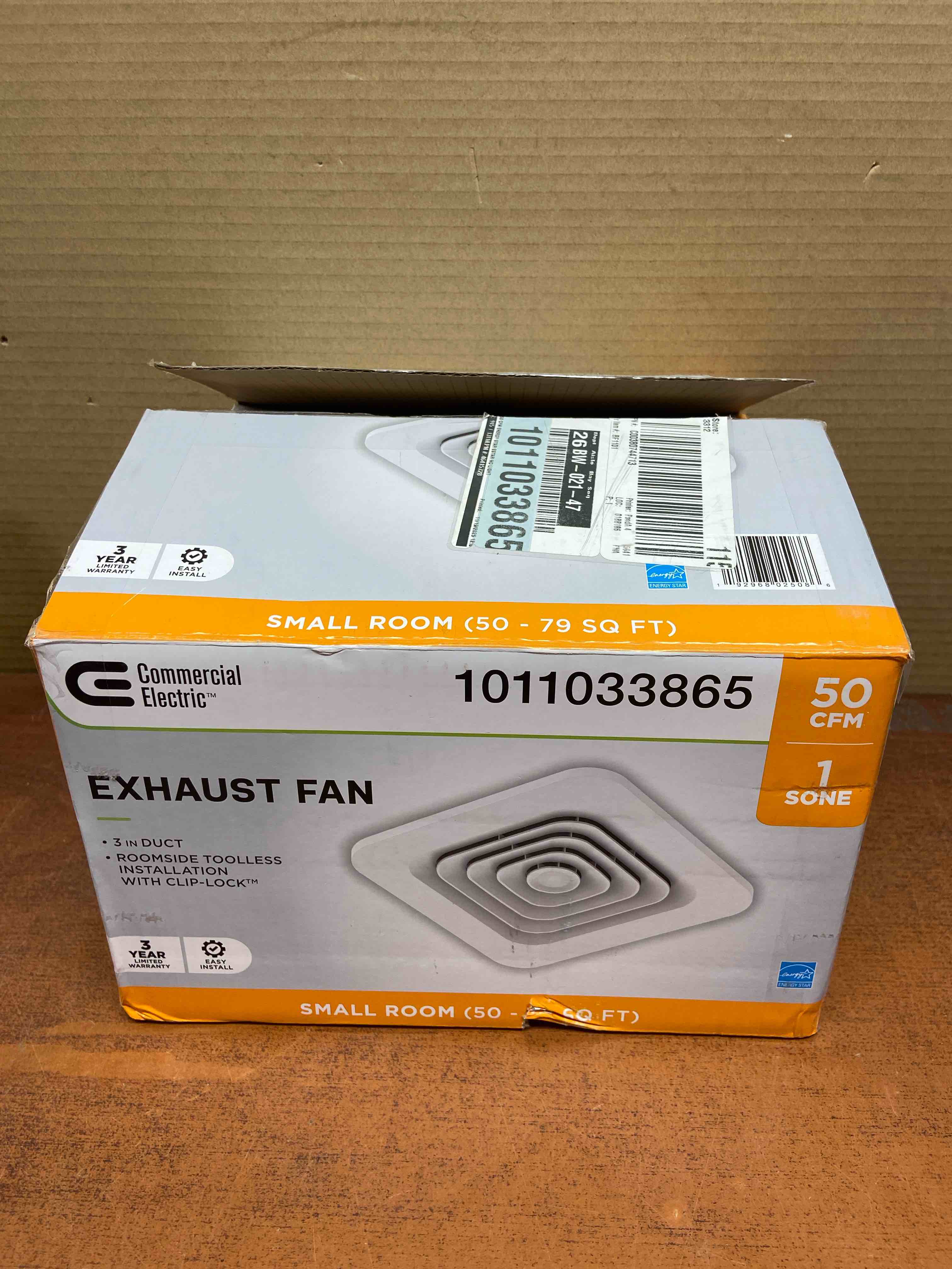 50 CFM Ceiling Mount Room Side Installation Bathroom Exhaust Fan, ENERGY STAR