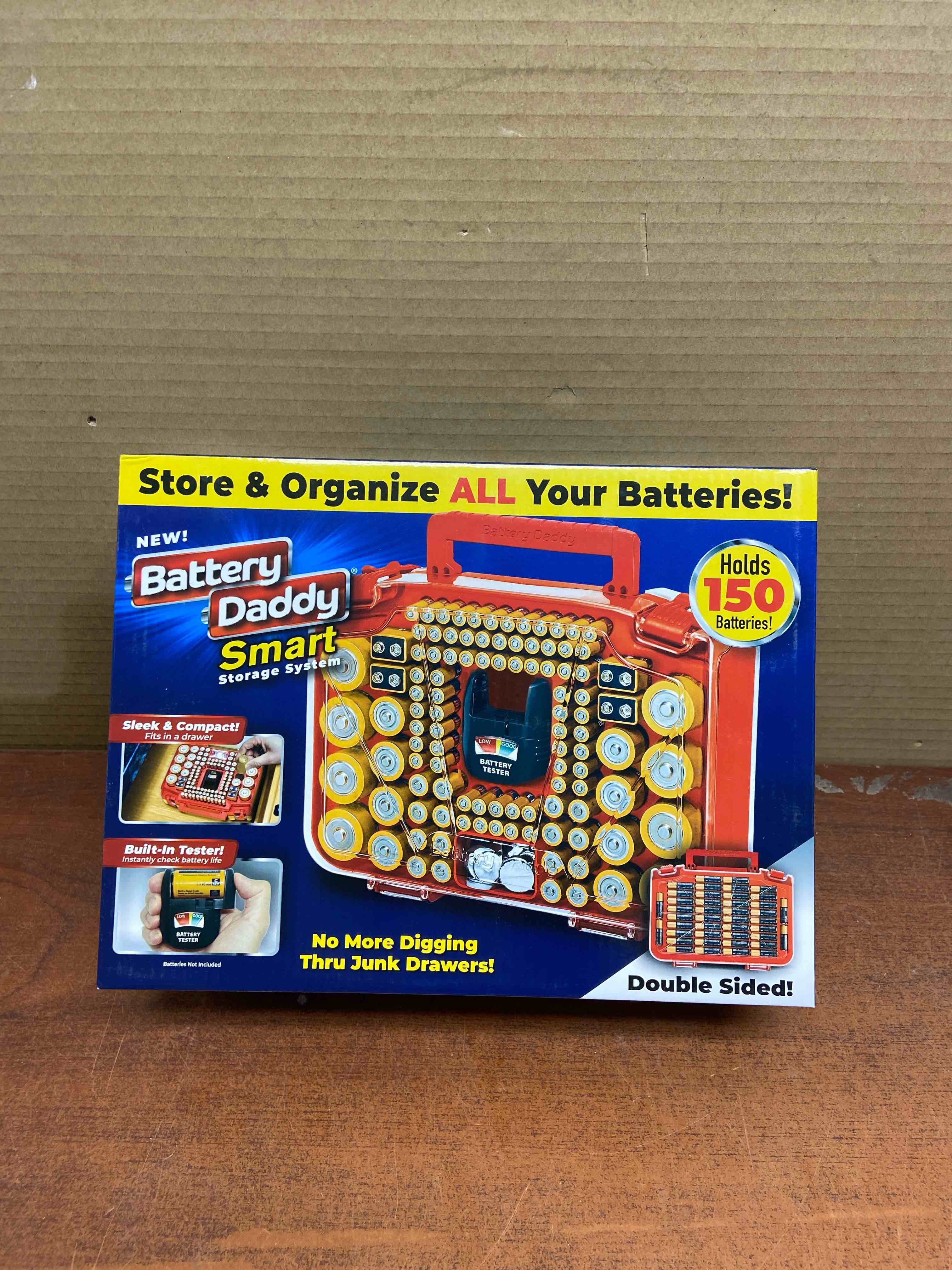 Ontel Battery Daddy Smart  Battery Storage System with Built in Battery Tester to Hold Various Sizes Batteries