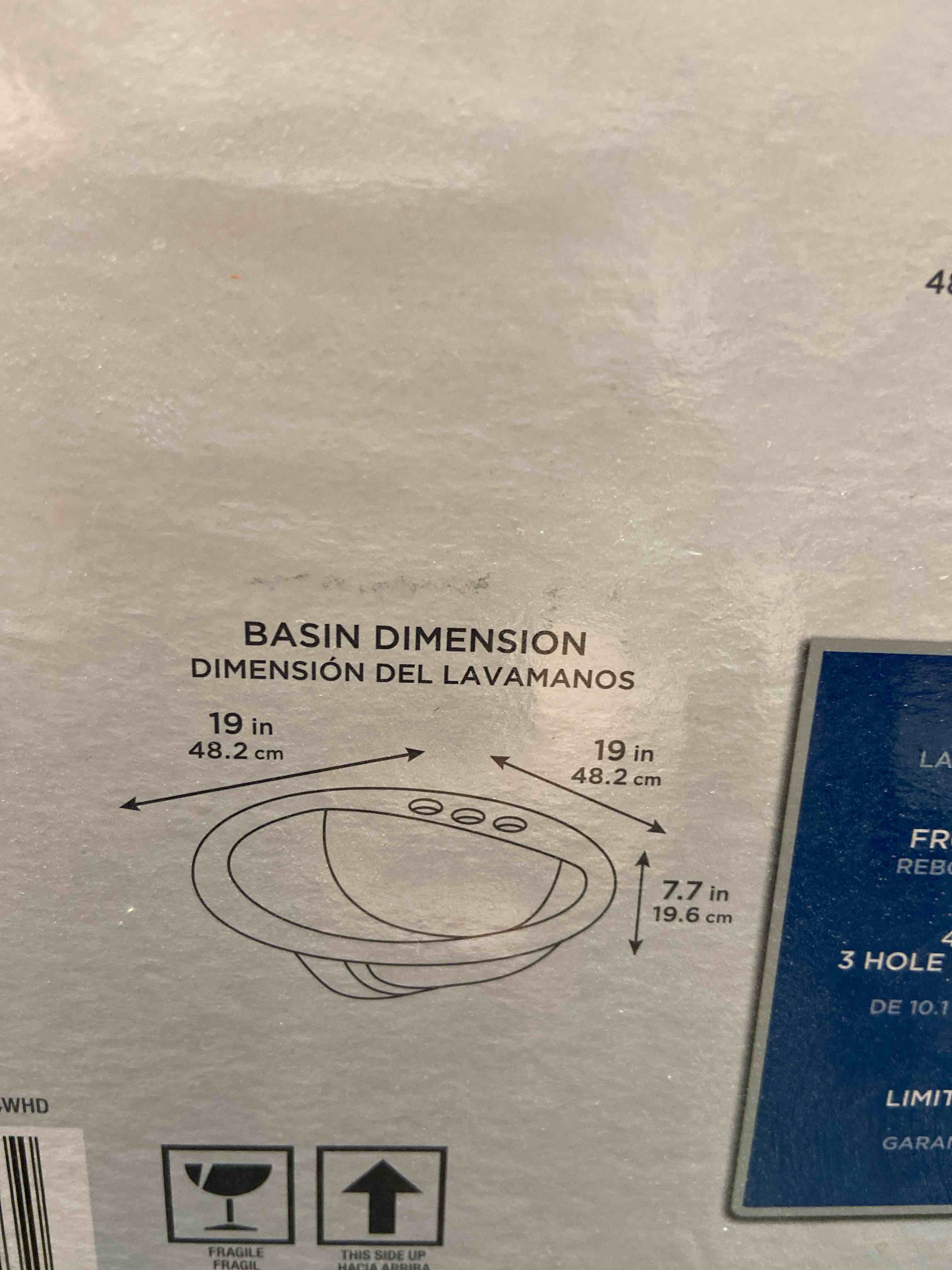 Glacier Bay Aragon Drop-in Bathroom Sink in White-