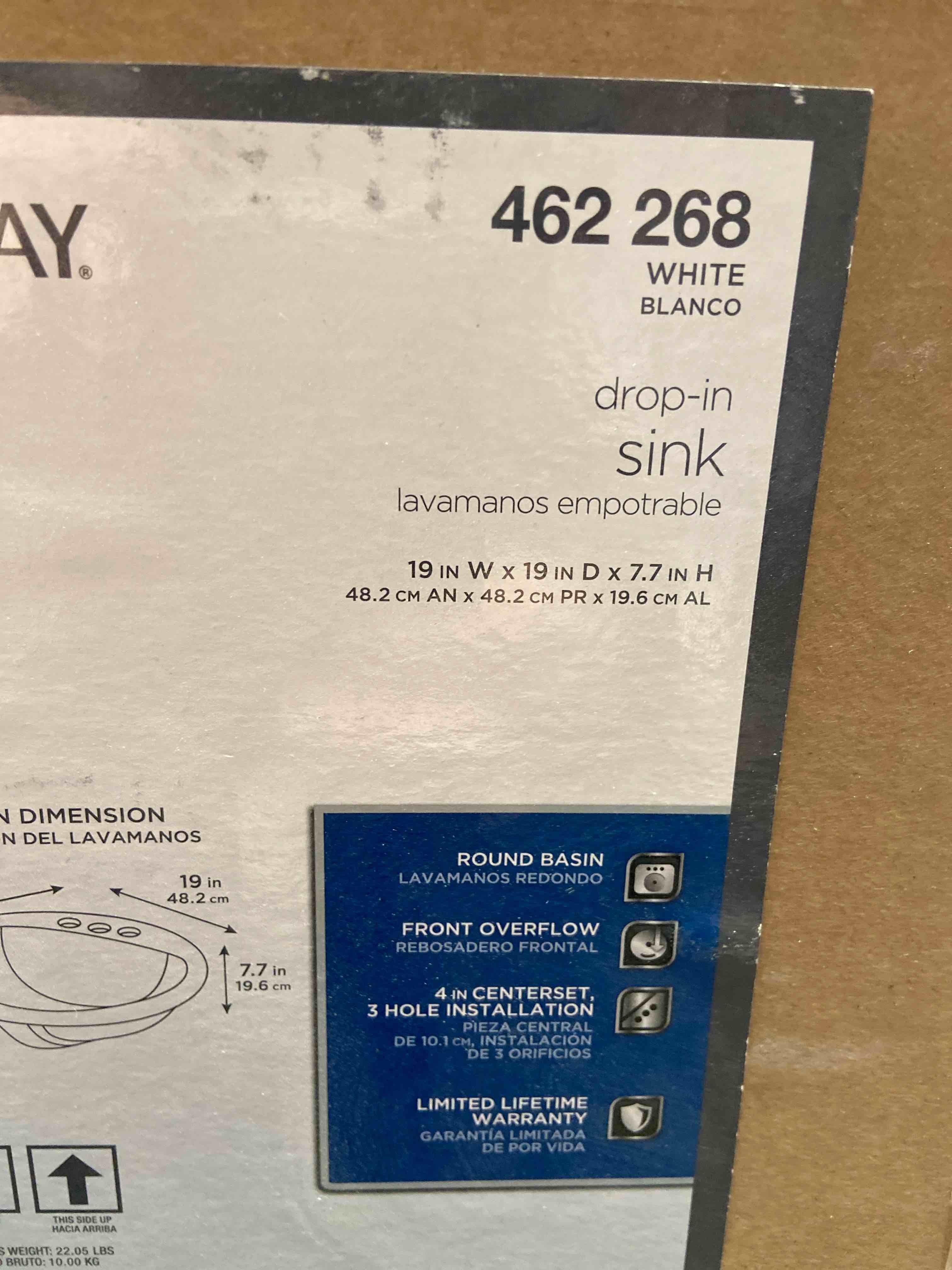 Condition photo showing Good Condition for Glacier Bay Aragon Drop-in Bathroom Sink in White-DISCONTINUED