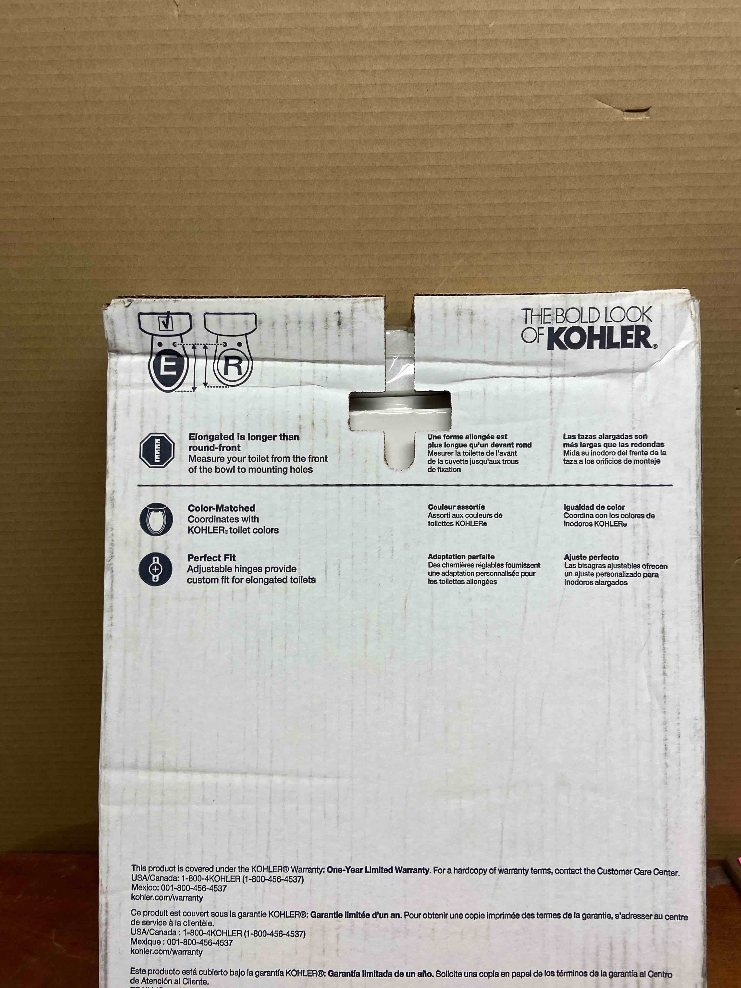 Condition photo showing New/Like New for Highline Quiet-Close Elongated Closed Front Toilet Seat in White