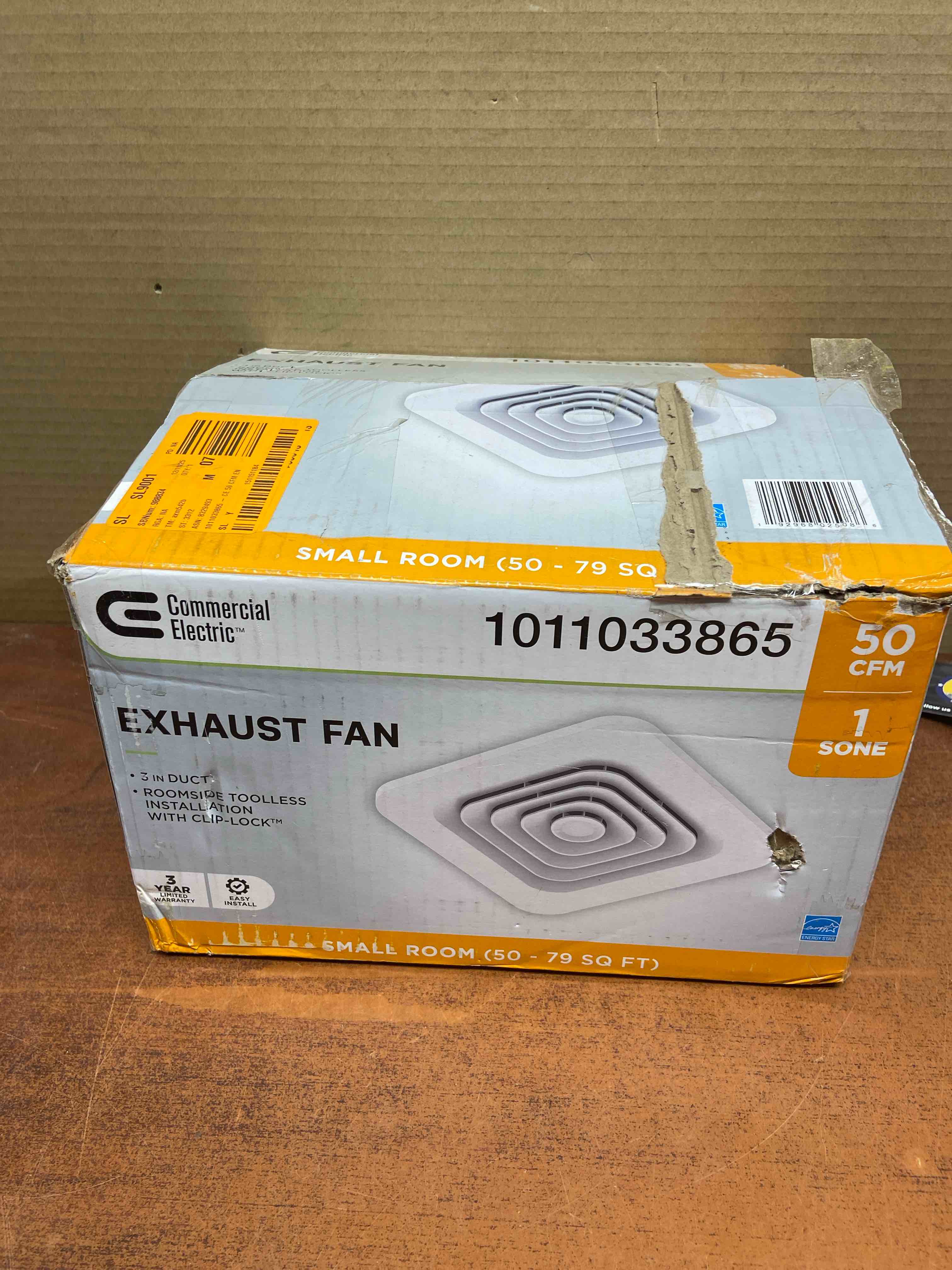 50 CFM Ceiling Mount Room Side Installation Bathroom Exhaust Fan, ENERGY STAR