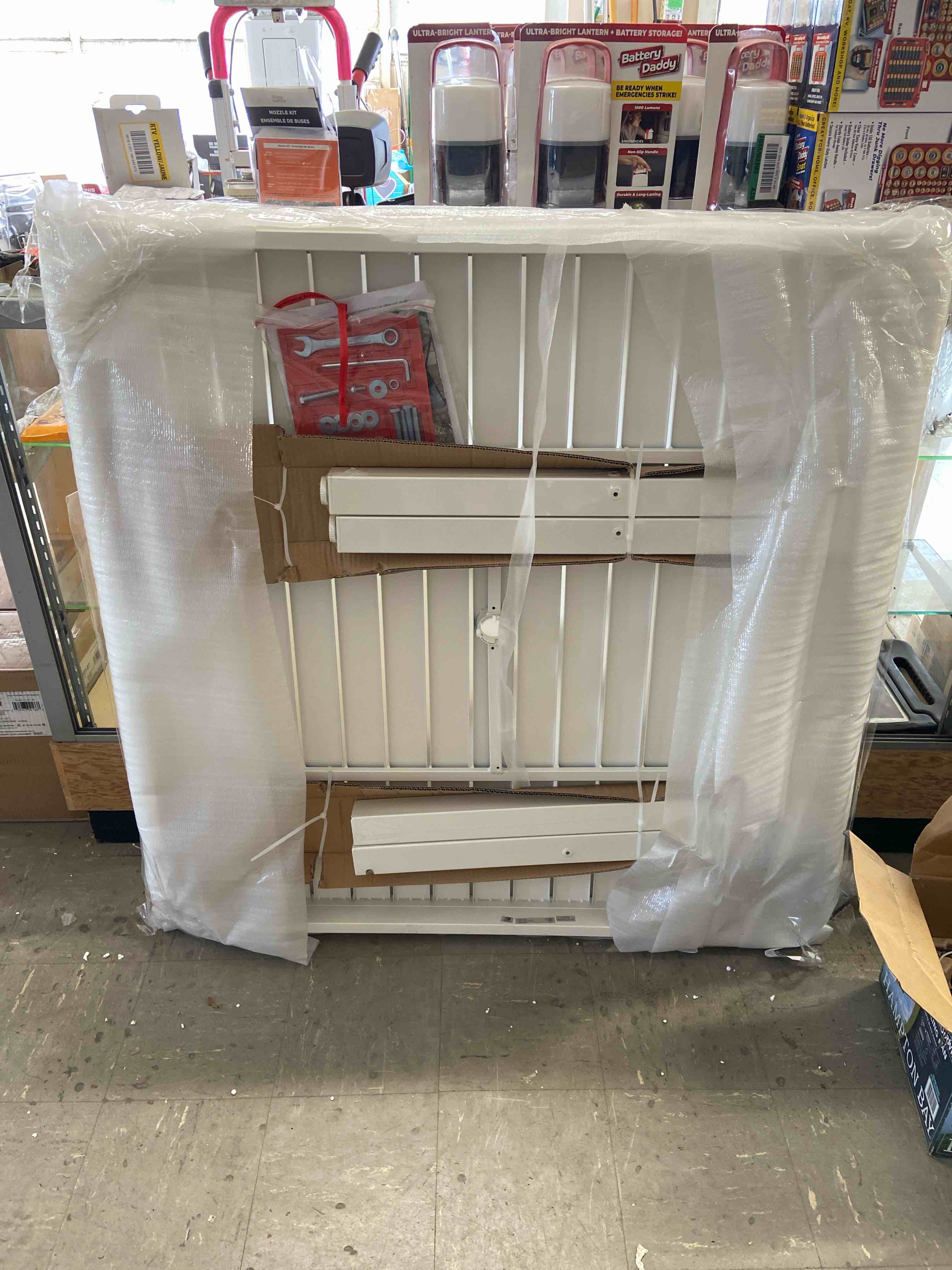 Condition photo showing New/Like New for Outdoor patio table 42”x42” white 