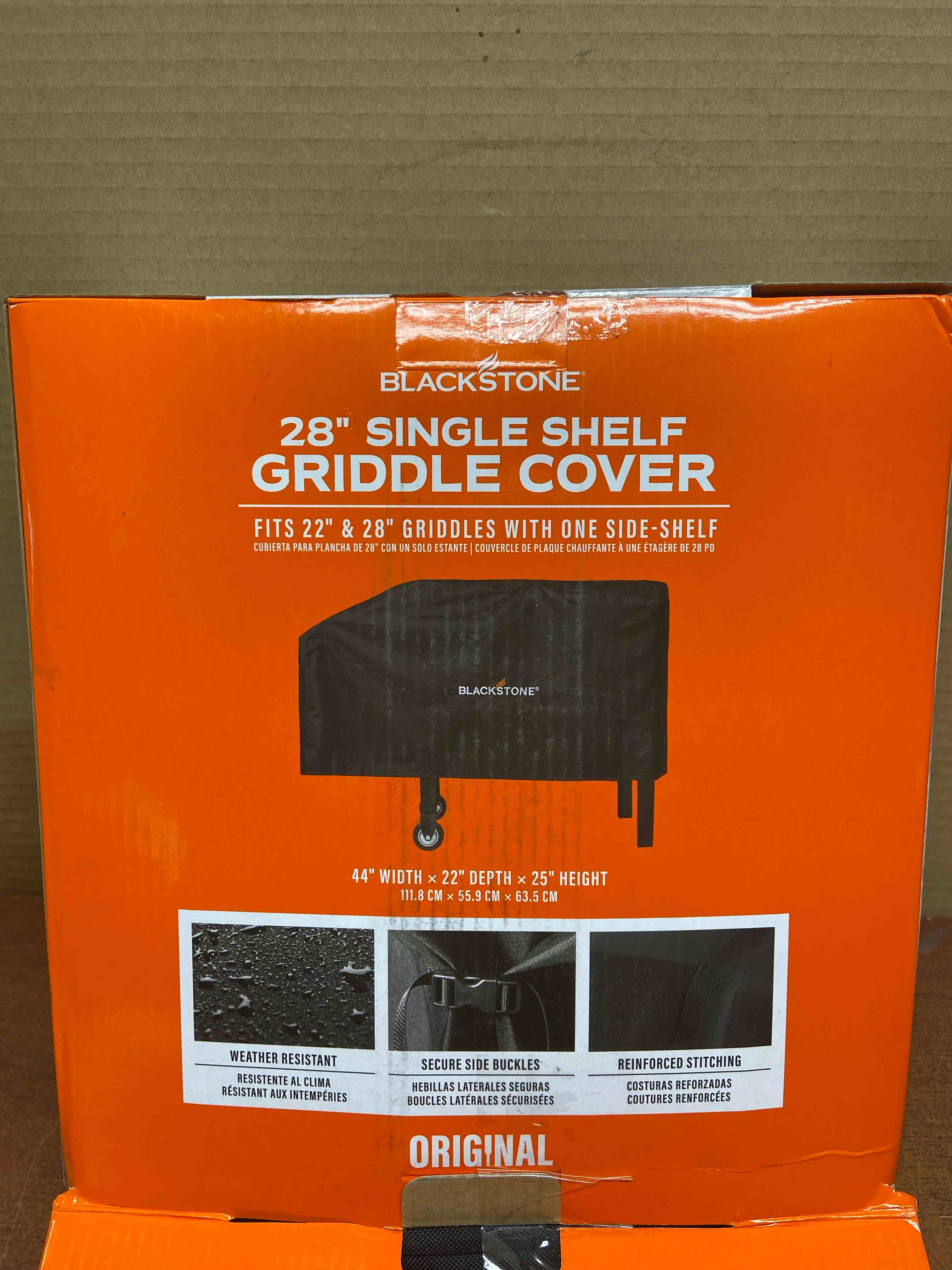 blackstone 1529 22” and 28” single shelf griddle cover, 600d polyester, black