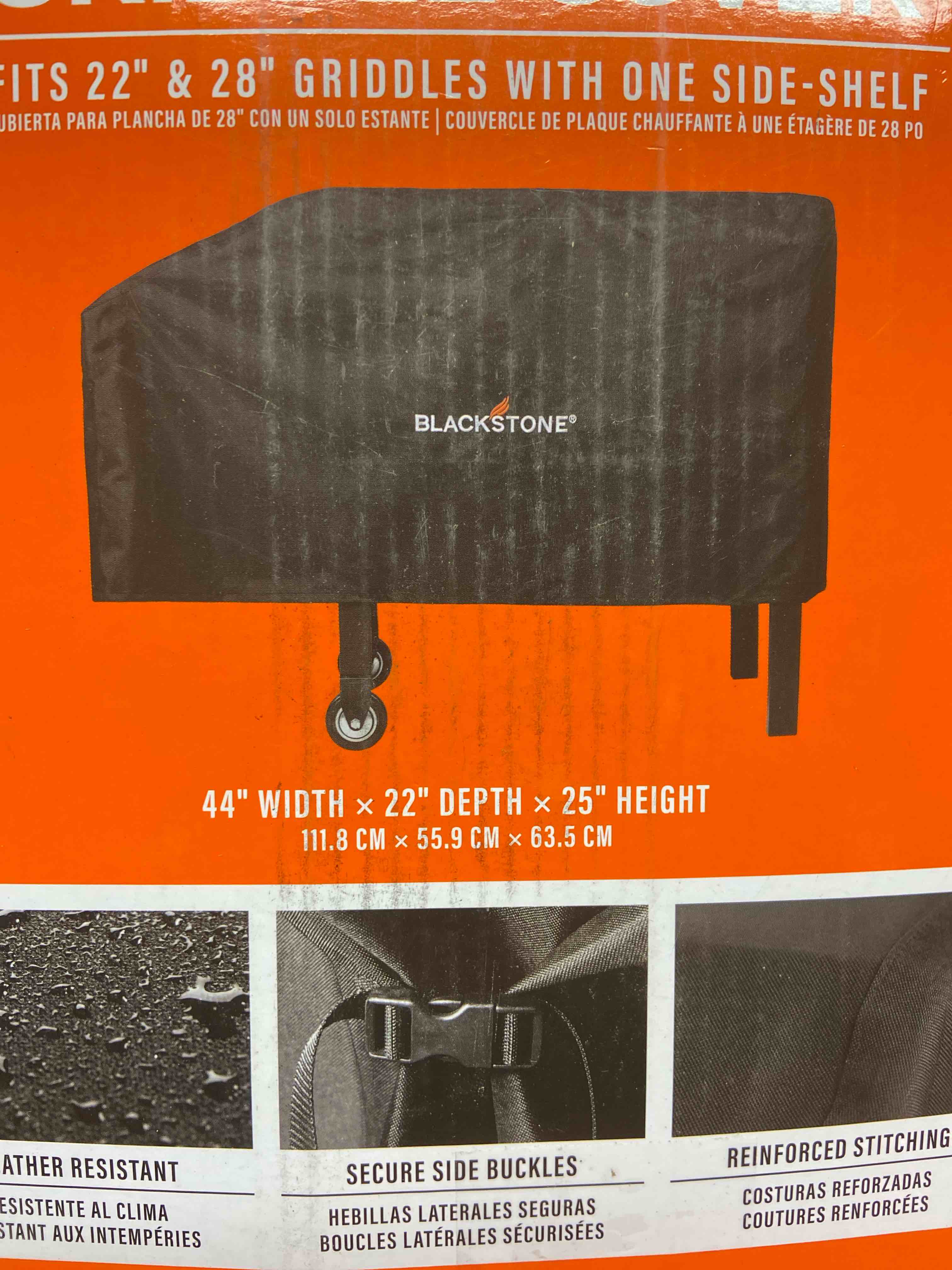 Condition photo showing Good Condition for blackstone 1529 22” and 28” single shelf griddle cover, 600d polyester, black