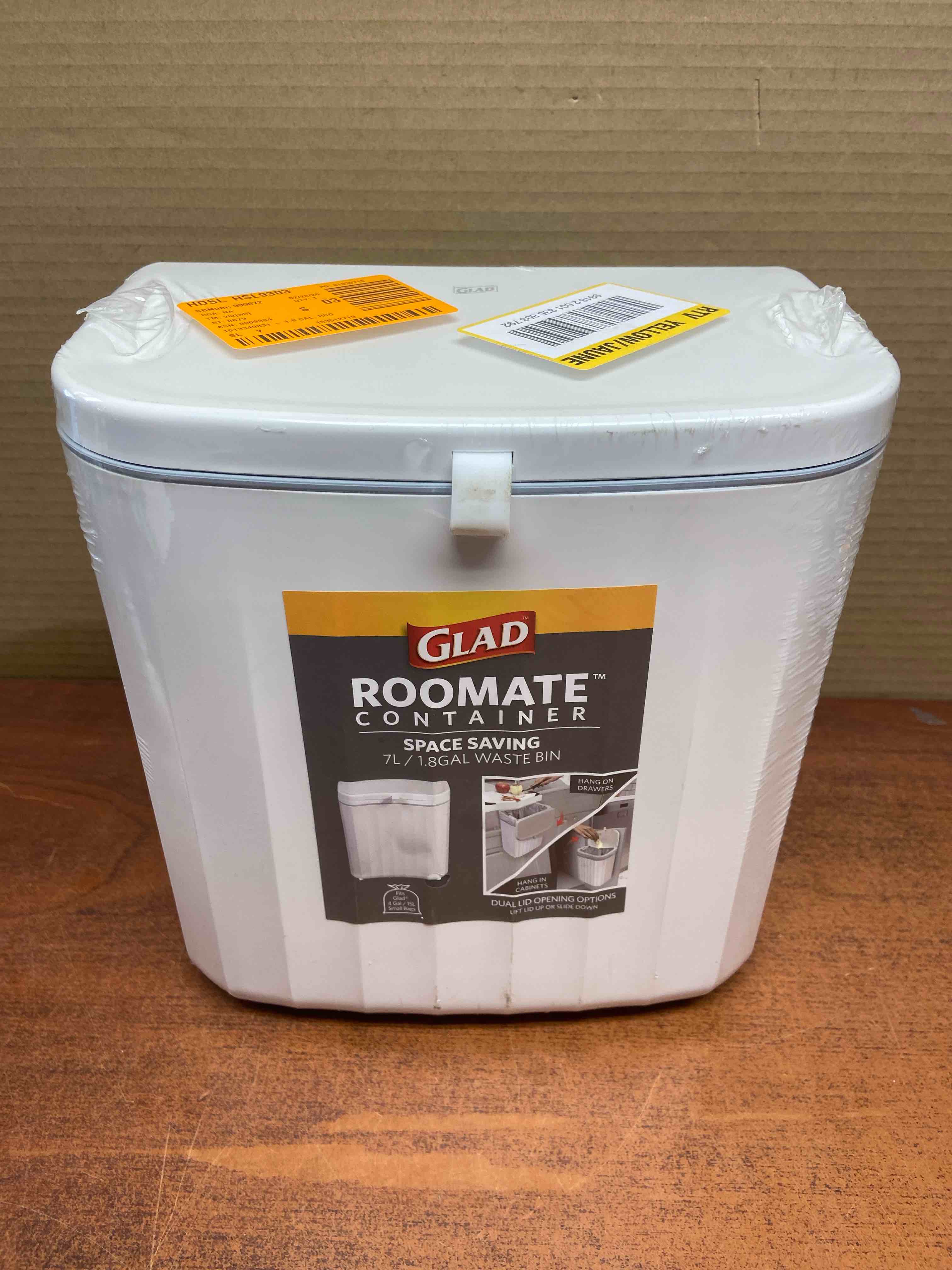 Condition photo showing New/Like New for 1.8 gal. roomate under counter plastic household trash can
