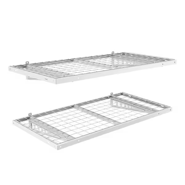 24 in. x 48 in. Heavy Duty Wall Shelf with Brackets in White