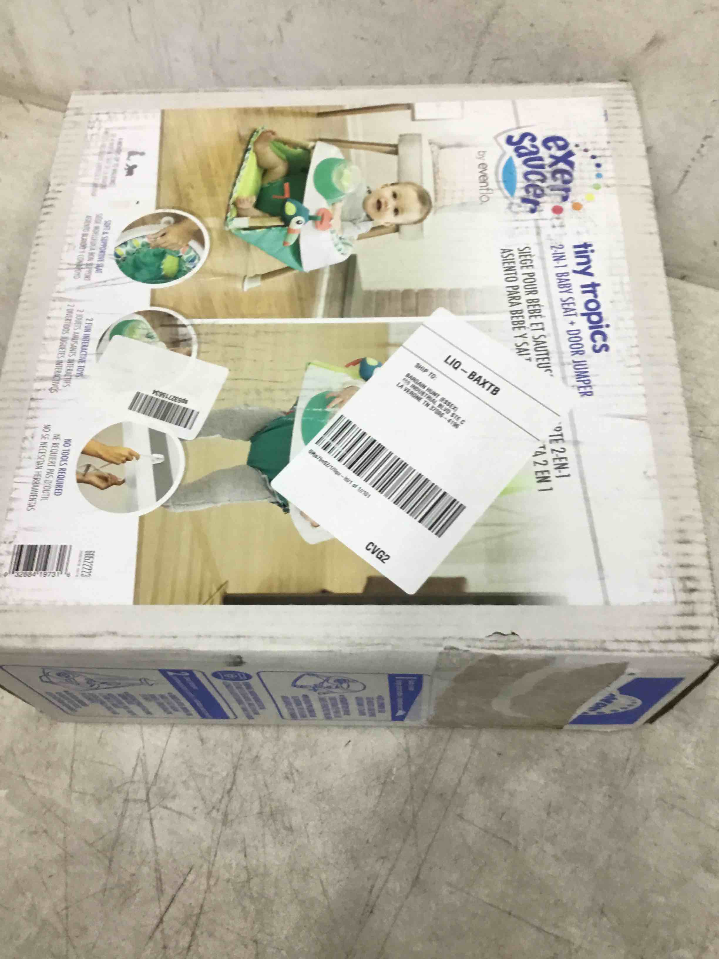 Tiny Baby Booster Seat Jumper Wood Accent Modern Style Bounce Play Fun Cute