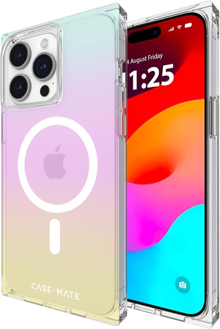 Case-Mate iPhone 15 Pro Max Case for Women - Compatible with MagSafe - 12ft Drop Protection - 6.7" Magnetic Case for iPhone 15 Pro Max - Shockproof, Anti-Scratch Phone Cover - BLOX Iridescent Rainbow